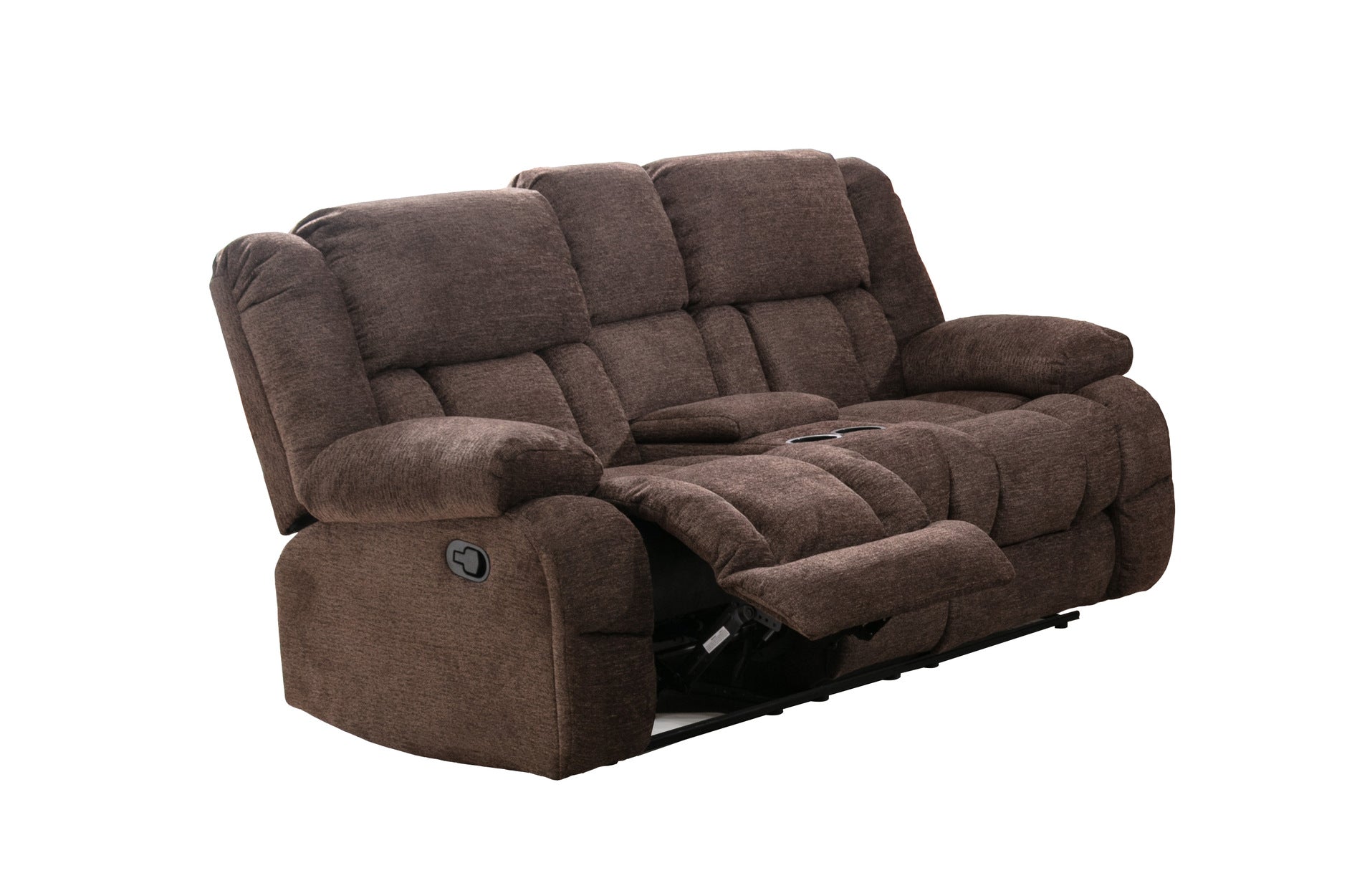 Brown Presley Collection 3-Piece Reclining Sofa Set - Comfortable Leather Living Room Furniture for Home Theater & Family Relaxation
