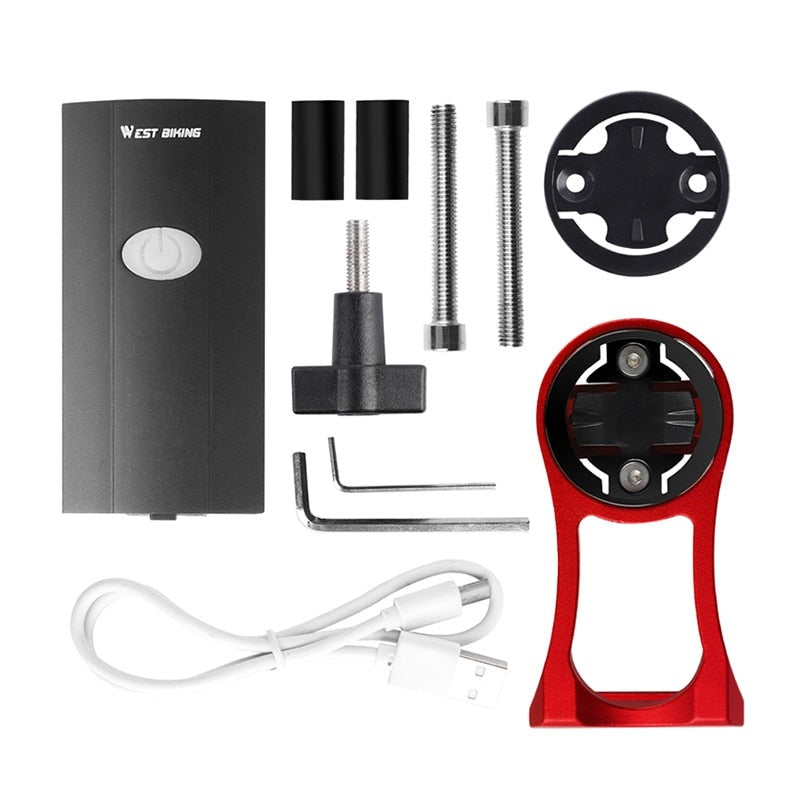 Rechargeable 300LM Waterproof Bike Light with GoPro Mount & Garmin/Bryton Computer Compatibility - USB Charging Cycling Flashlight for Night Riding, Commuting & Mountain Biking