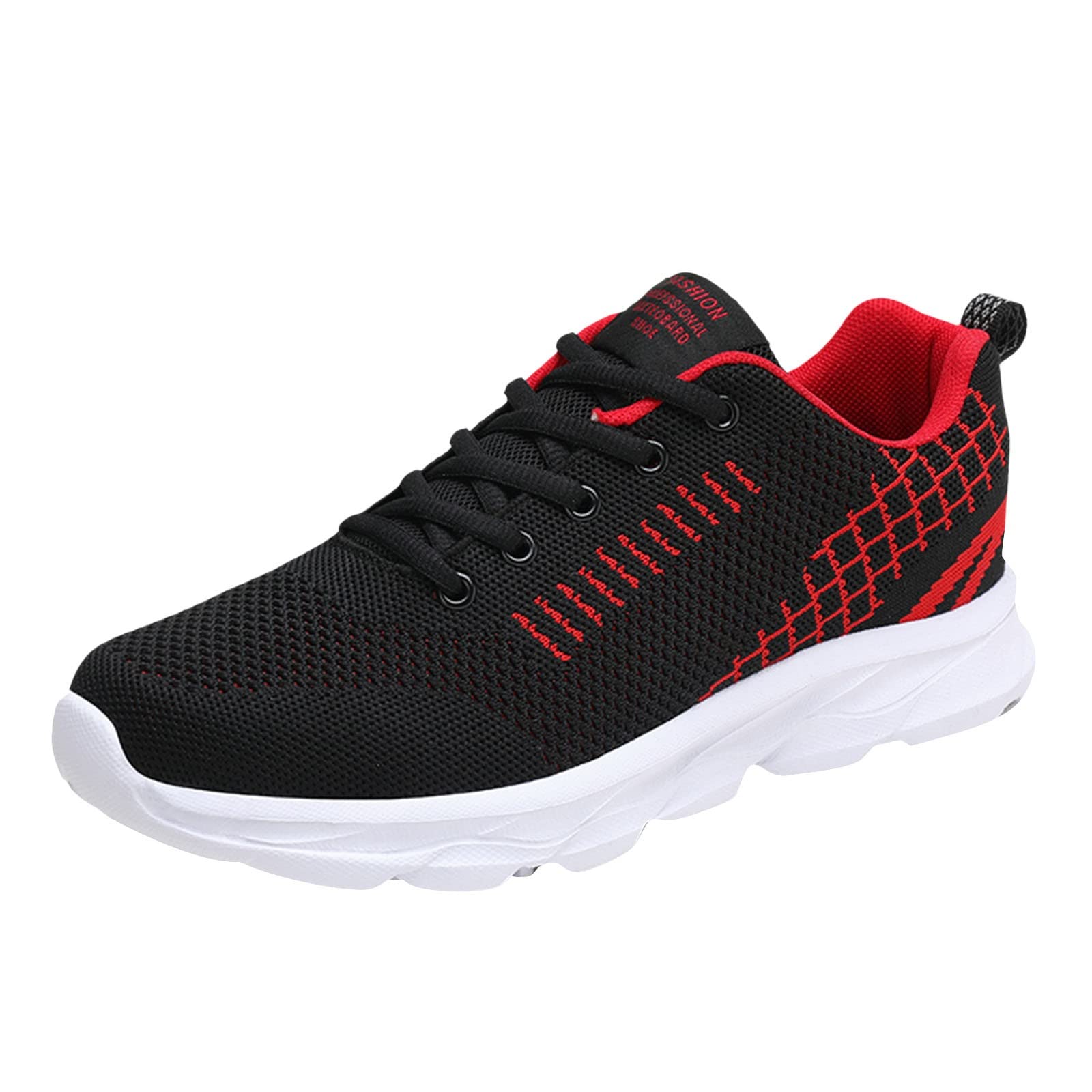 **Men's Breathable Slip-On Walking Shoes - Casual Fashion Sneakers with Wedge Sole for Outdoor & Leisure (Red, Size 11) - Perfect for Travel, Work & Daily Comfort**