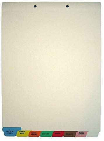 Medical Chart Divider Sets with End Tabs - 1/8th Cut (50 Sets of 8 Tabs, 2 Boxes) - Perfect for Hospital Records, Office Filing & Medical Documentation Organization