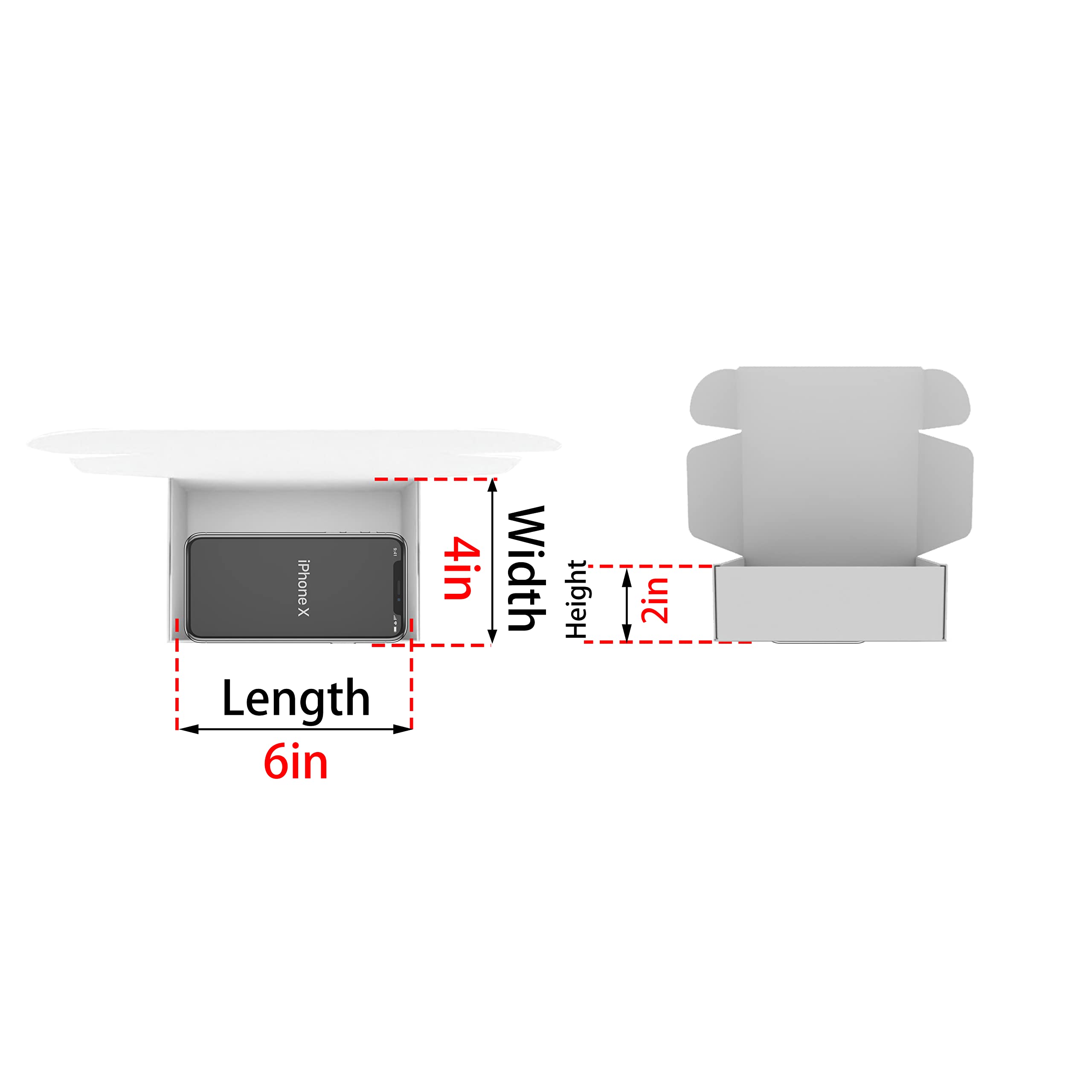 6x4x2 Black Shipping Boxes (25-Pack) - Small Business Packaging for Mailing & Ecommerce