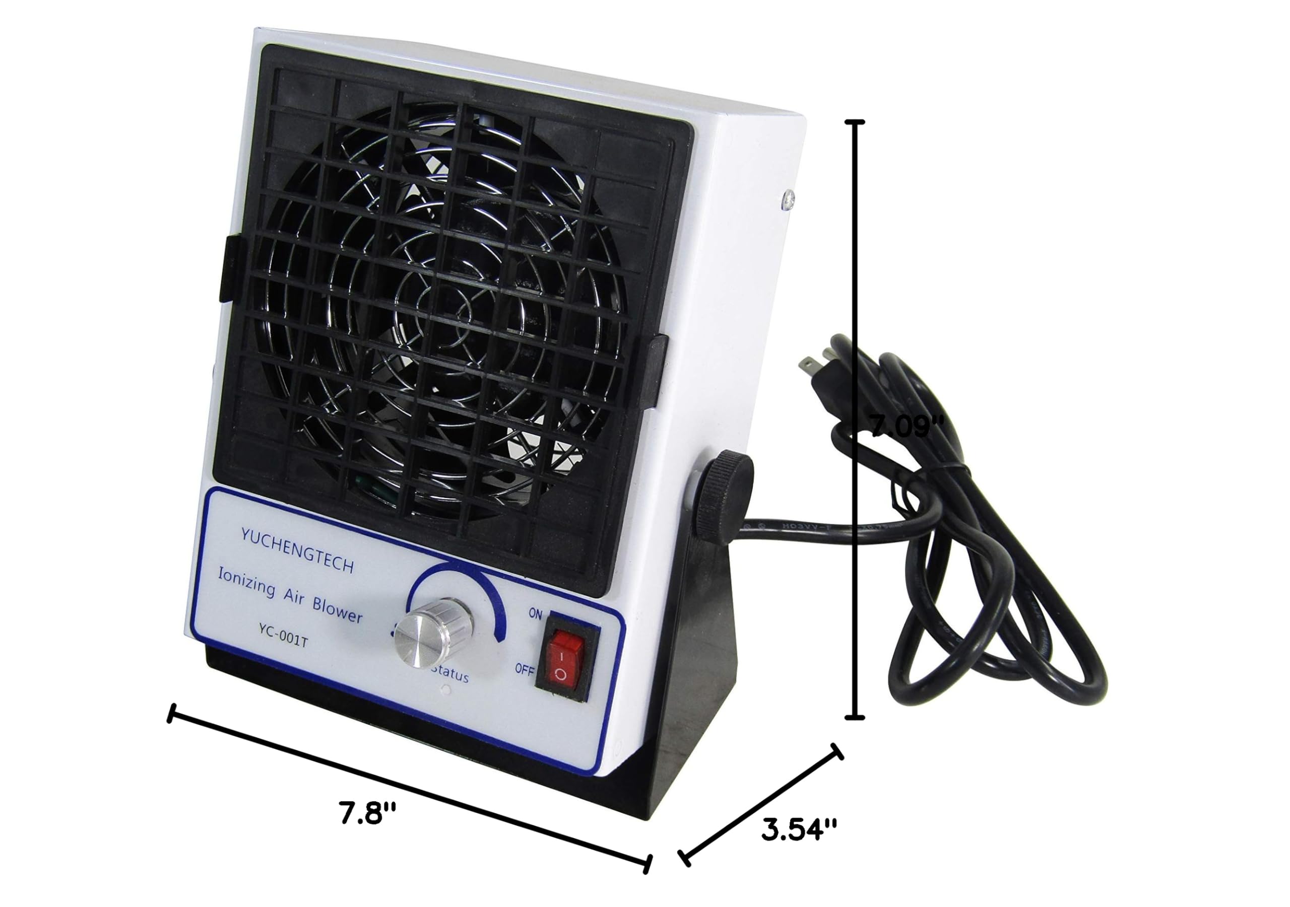 YUCHENGTECH 220V Powerful Ionizing Air Blower - Benchtop Static Eliminator Fan for Electronics, PCB Assembly & Clean Room Use | ESD Safe Ionizer for Dust Removal & Static Control