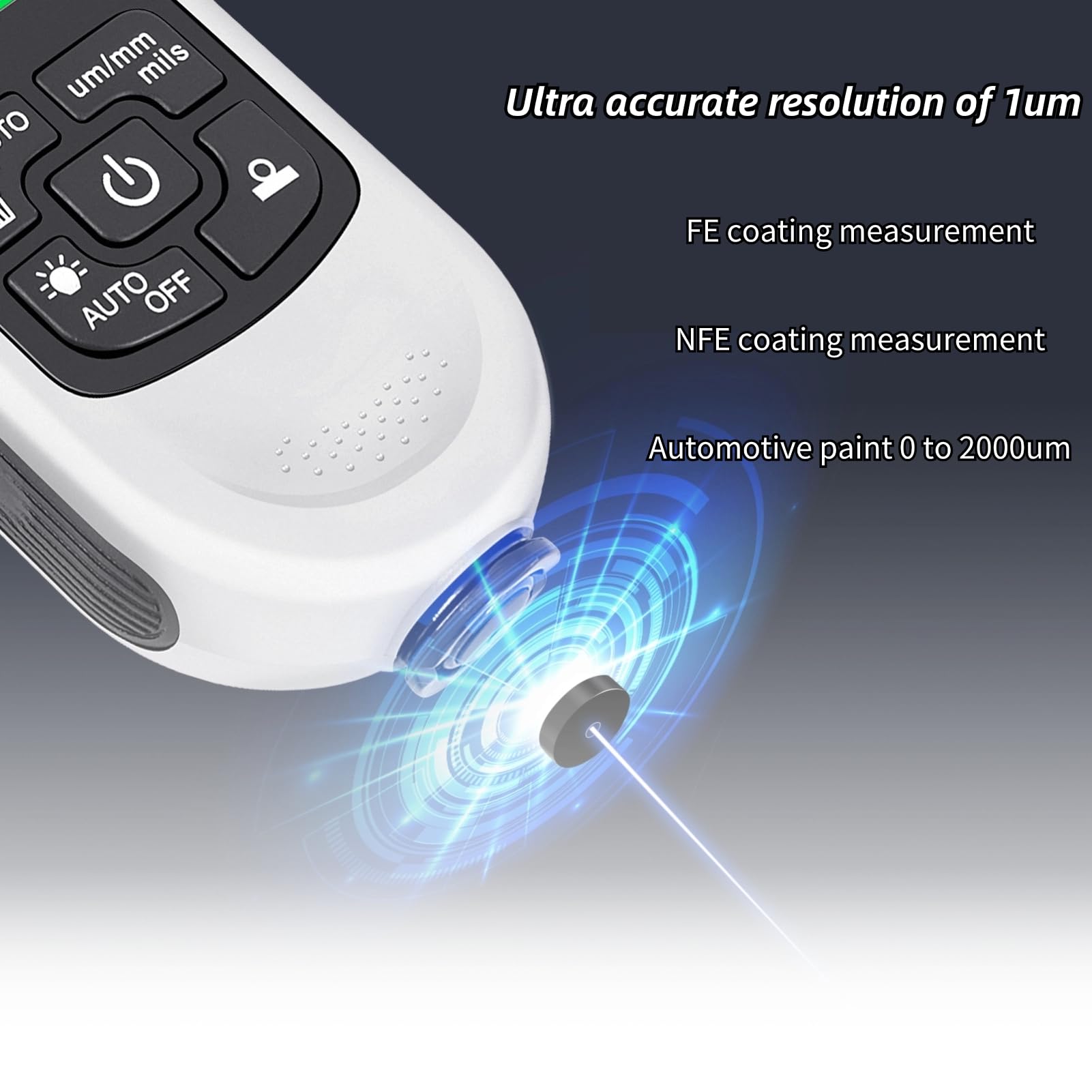 Premium Digital Coating Thickness Gauge - High Precision Automotive Paint Thickness Meter with Ultra-Sensitive Probe | Perfect for Car Paint Inspection, Auto Body Repair & Quality Control in Vehicle Manufacturing