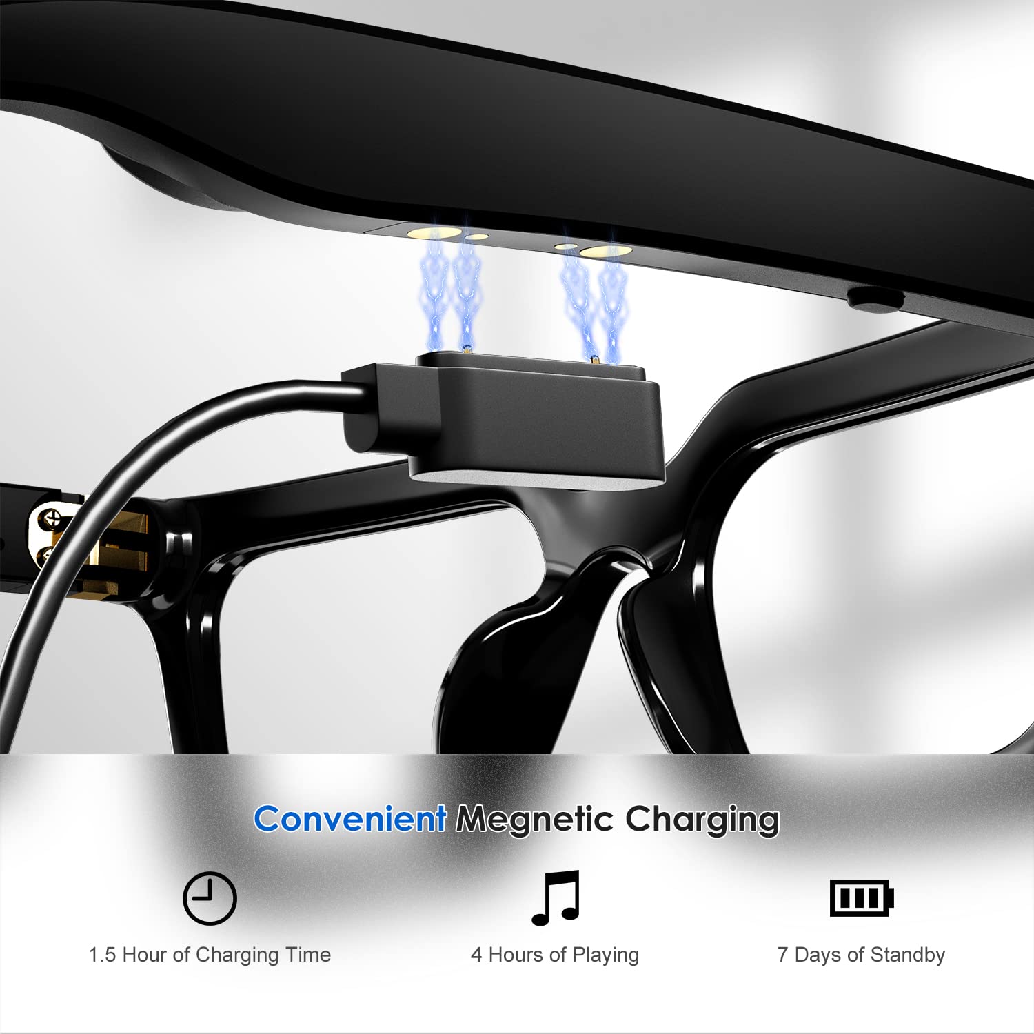 Bone Conduction Bluetooth Smart Glasses with Photochromic Lenses - Anti Blue Light, Voice Assistant, Immersive Sound for Men & Women - Perfect for Running, Cycling & Outdoor Activities
