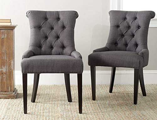 Safavieh Mercer Collection Bowie Dining Chairs - Light Blue Upholstered Side Chairs, Set of 2 for Kitchen, Dining Room & Breakfast Nook