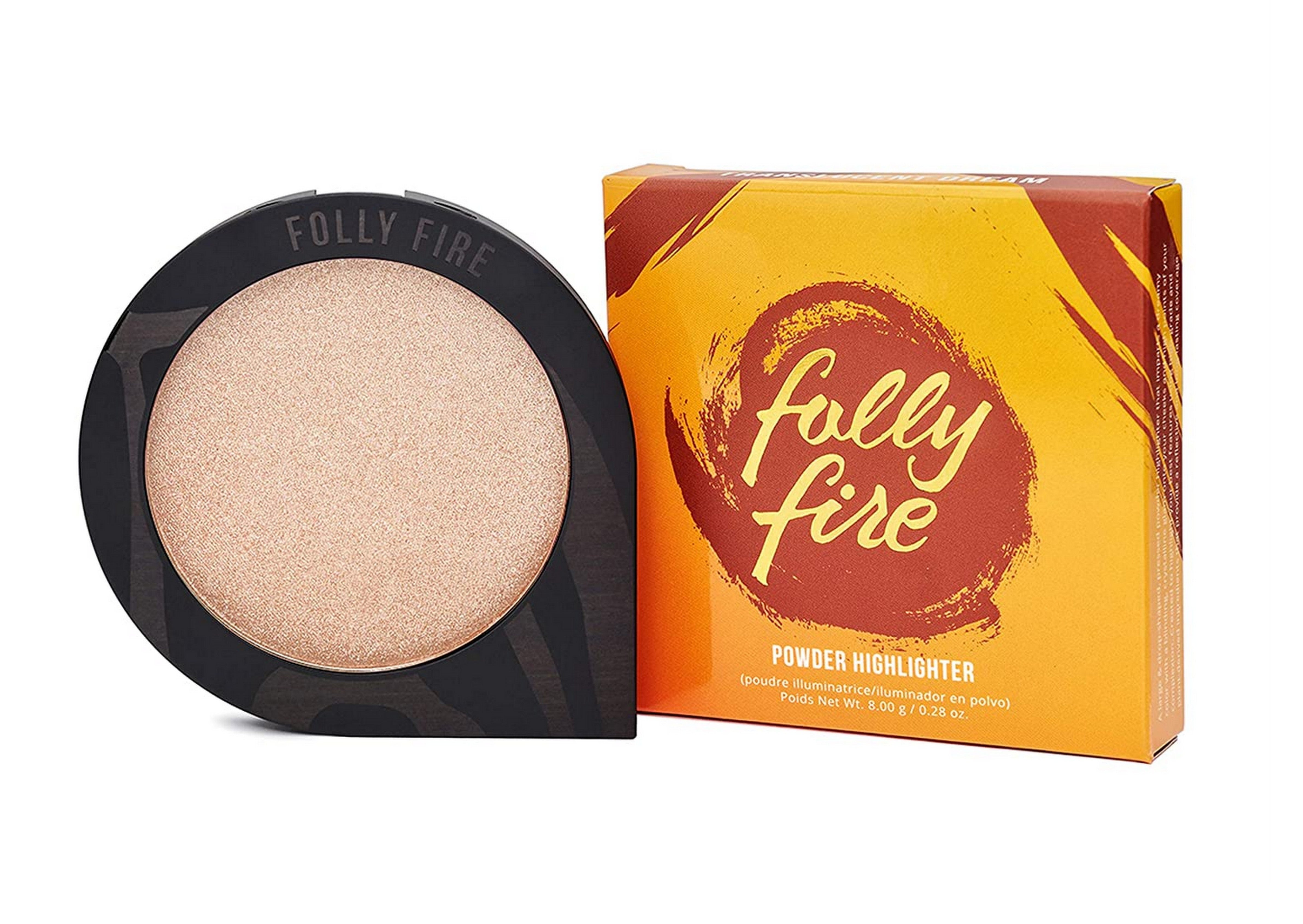 Folly Fire Translucent Dream Powder Highlighter 0.30 oz - Vegan & Cruelty-Free Makeup for Glowing Skin | Perfect for Daily Wear, Night Out & Special Occasions (Reali Tea)
