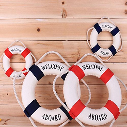Nautical Lifebuoy Wall Decor - Blue Foam Life Ring for Home, Bar & Coastal Themed Rooms | Perfect for Beach House, Boat Cabin & Seaside Interior Design