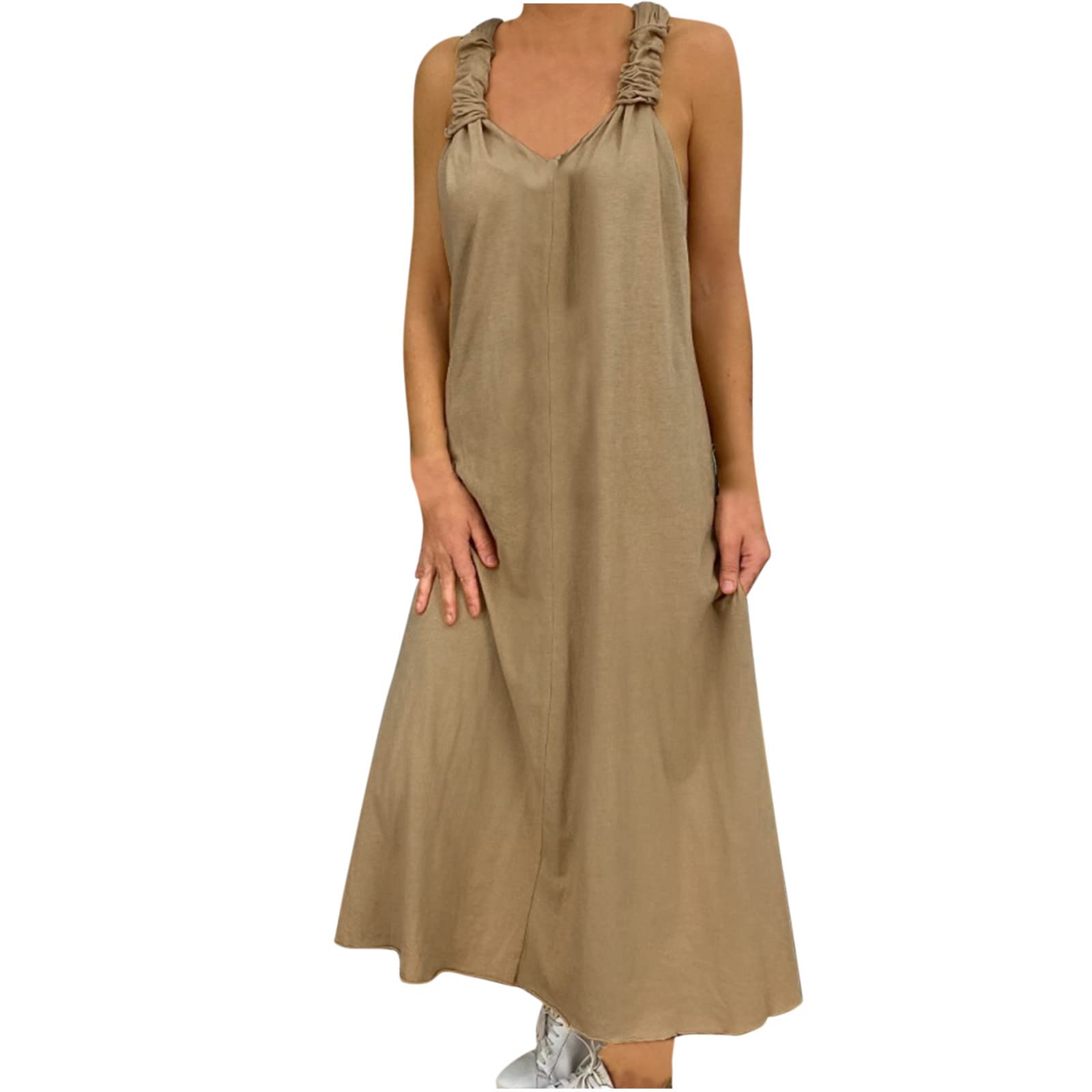 Women's Summer Sleeveless Maxi Dress - Plus Size Flowy Boho Casual Long Dress for Beach, Vacation & Everyday Wear