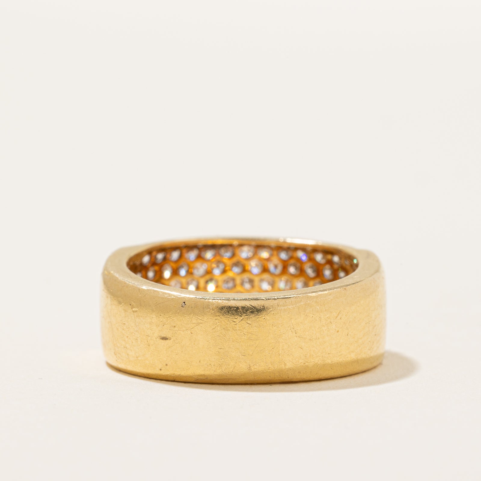 Pavé Set Diamond Band Ring - 0.90 Carat Total Weight (CTW) - Size 7.5 - Perfect for Engagement, Wedding & Anniversary Gifts