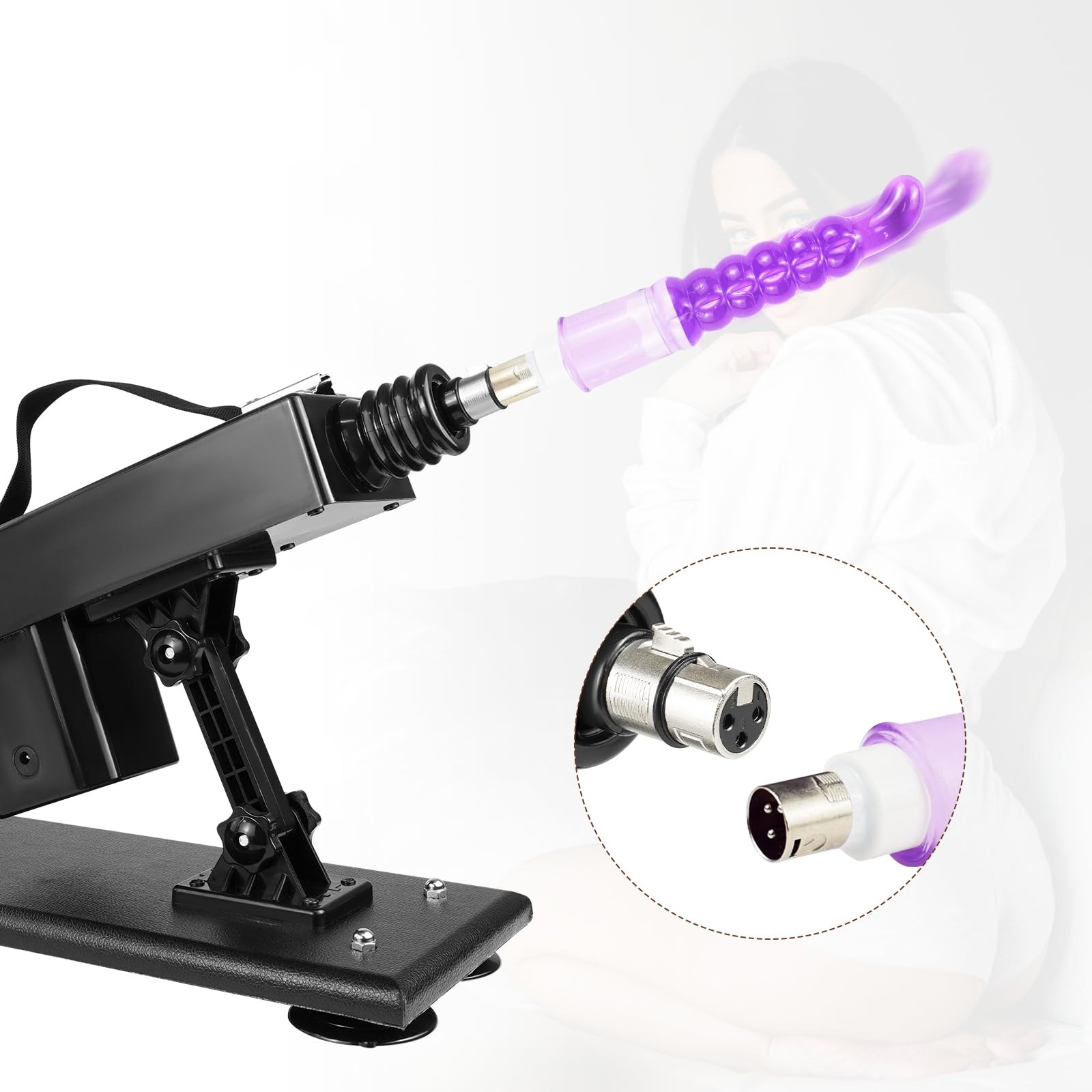 Automatic Thrusting Sex Machine for Women & Men - 3XLR Dildo Thruster with 6 Adapters, Adjustable Speed up to 400 Times/min - Powerful Sexual Stimulation Device for Couples & Solo Play - Perfect for Bedroom Use & Adult Entertainment