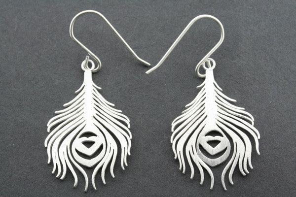 Peacock Feather Earrings for Women - Lightweight Bohemian Dangle Earrings for Party, Wedding, and Festival - Handmade Jewelry Gift for Her