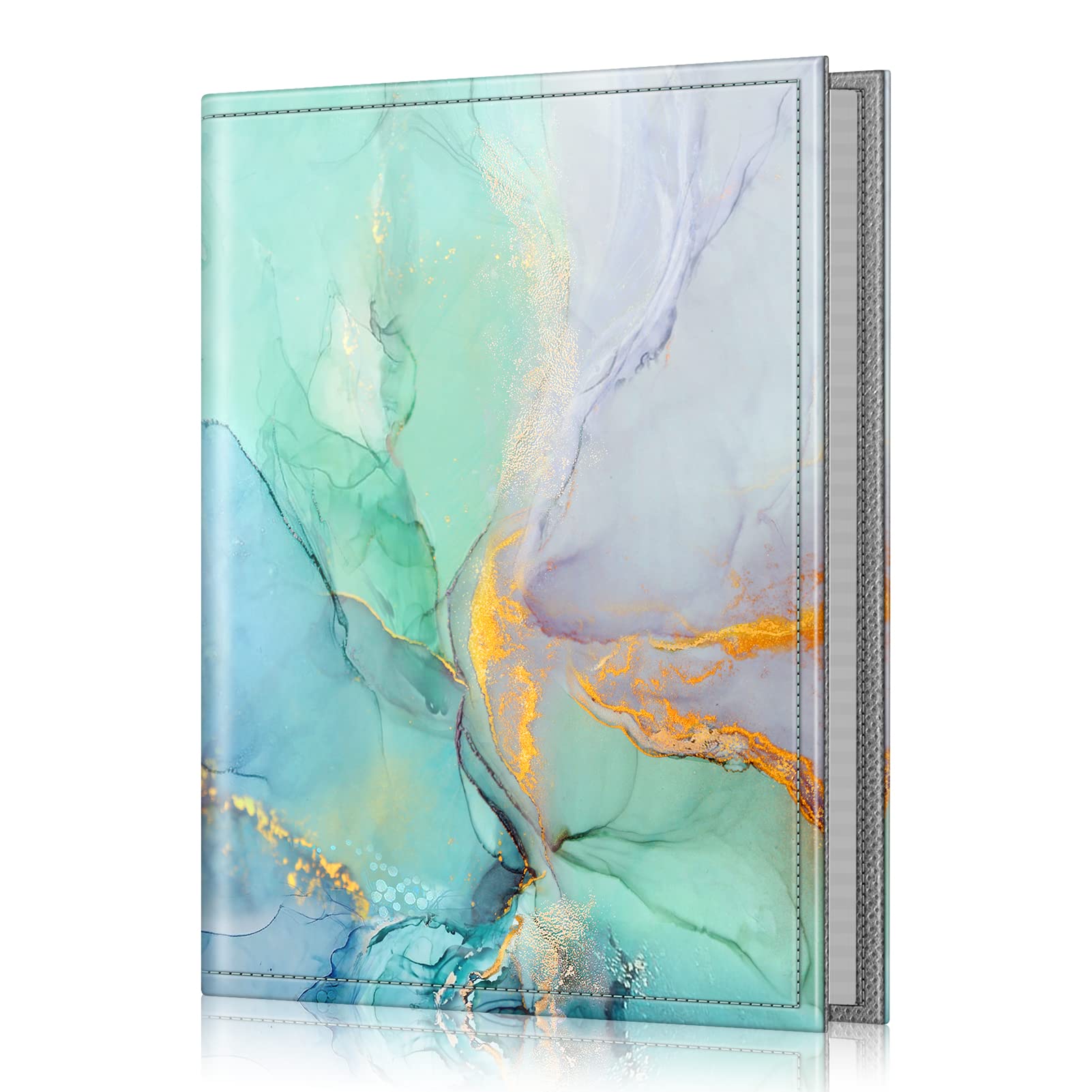 Fintie 4x6 Photo Album - 52 Pockets Mini Photo Book with Premium Vegan Leather Cover, Portable Wallet Album for Family Wedding Baby Pictures (Emerald Marble) - Perfect for Travel, Home Decor & Gift Giving