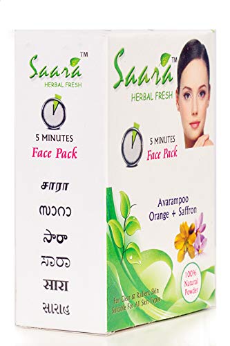 Saara HERBAL FRESH Face Pack Powder 100g - Natural Glow & Brightening Treatment for Tan Removal, Dark Spots & Radiant Skin | Pack of 7+ Herbal Powders | Perfect for Daily Skincare & Spa Treatments (1 x 100g)
