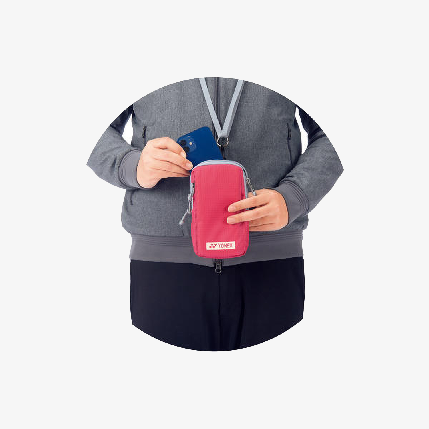 Yonex Phone Pouch BAG2399S - Waterproof Cell Phone Holder for Running, Hiking & Travel - Compact Black Sports Waist Bag with Zipper Pocket for iPhone, Samsung & Smartphones