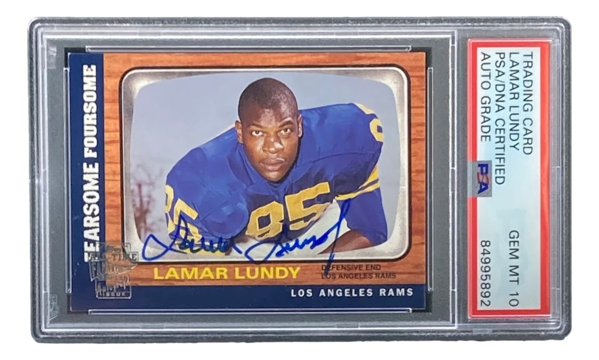 Lamar Lundy Signed LA Rams 2004 Topps #LL Trading Card PSA/DNA Gem MT 10 - Authentic Autographed Football Collectible for Sports Memorabilia Fans & NFL Card Collectors