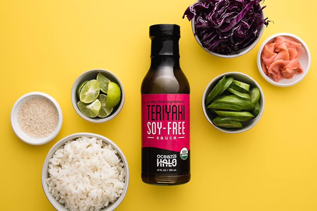 Ocean's Halo Organic Teriyaki Sauce - Soy-Free, Gluten-Free, Vegan (8oz) - Perfect for Stir Fry, Marinades & Asian-Inspired Dishes