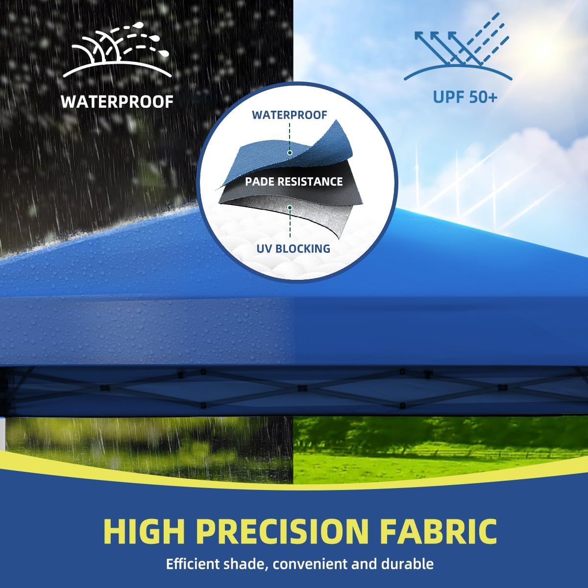 Durable Ez Pop-up Canopy Tent Commercial-Series (6x6ft, Blue) - Perfect for Outdoor Events, Farmers Markets & Beach Parties