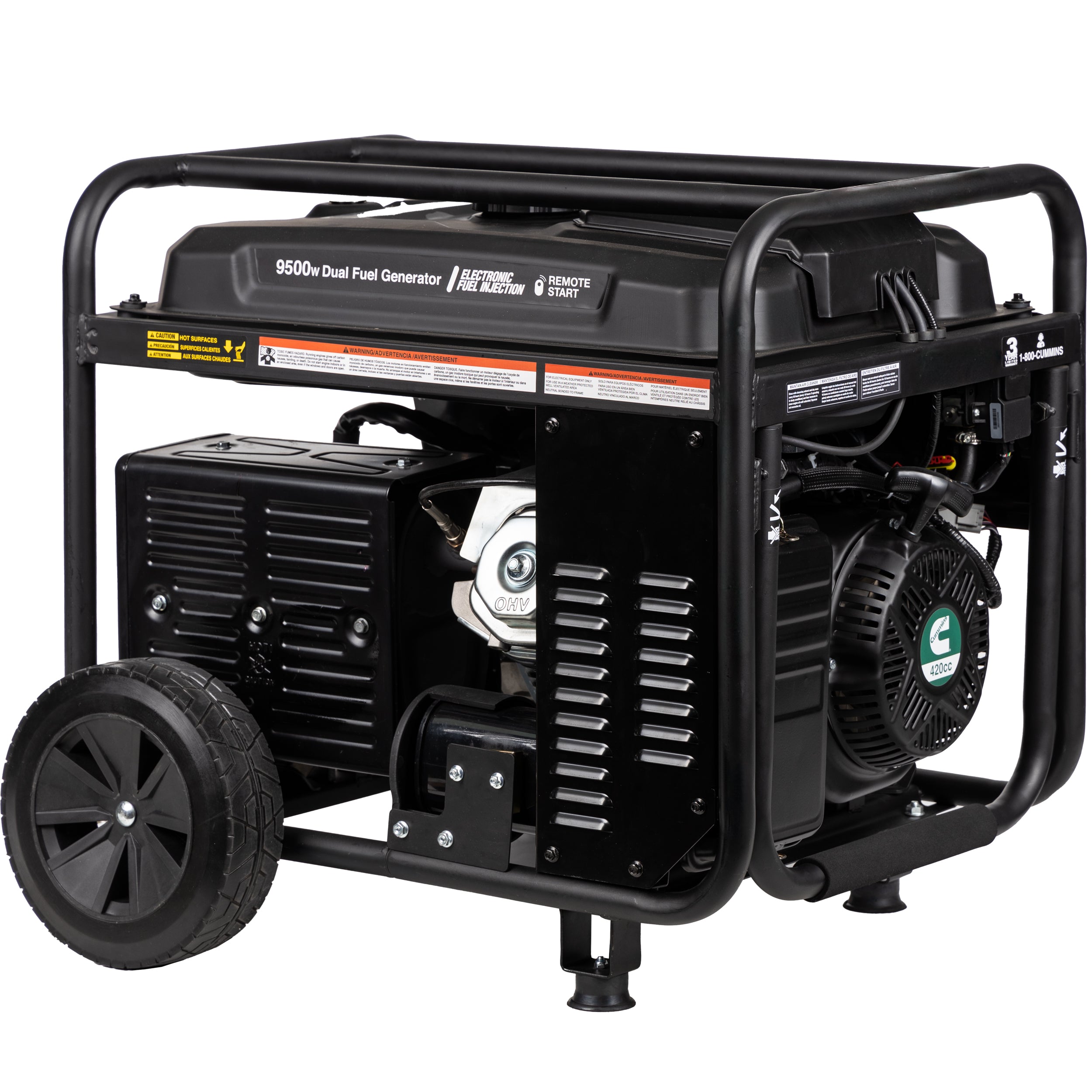 Cummins Onan P9500DF EFI 7500W/9500W Dual Fuel Generator - Gas & Propane Powered with CO Alert & Remote Start - Perfect for Home Backup Power & Outdoor Camping