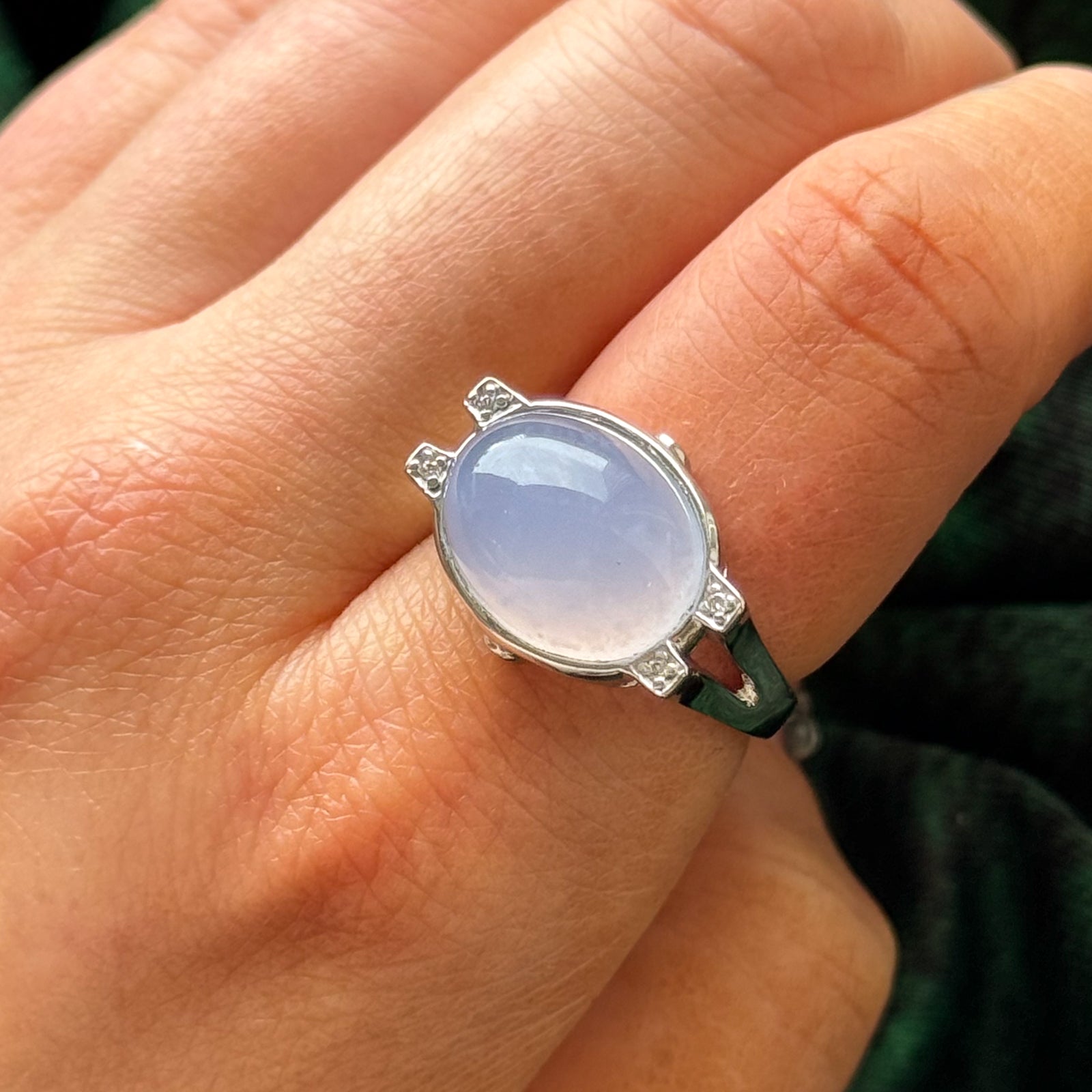 11.00ct Lavender Jadeite & 0.02ct Diamond Ring - Size 7.5 - Elegant Wedding, Engagement & Anniversary Jewelry Gift for Women