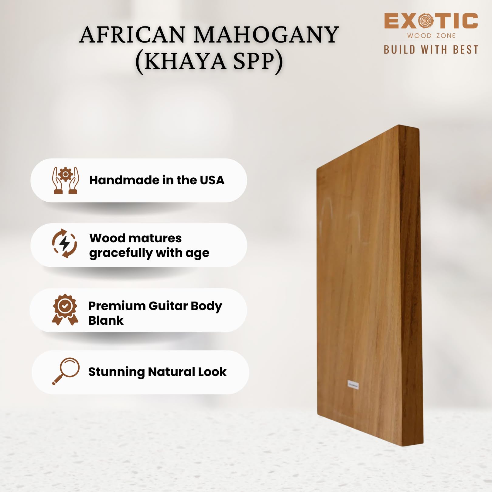 Premium African Mahogany Guitar Body Blank Set - 28