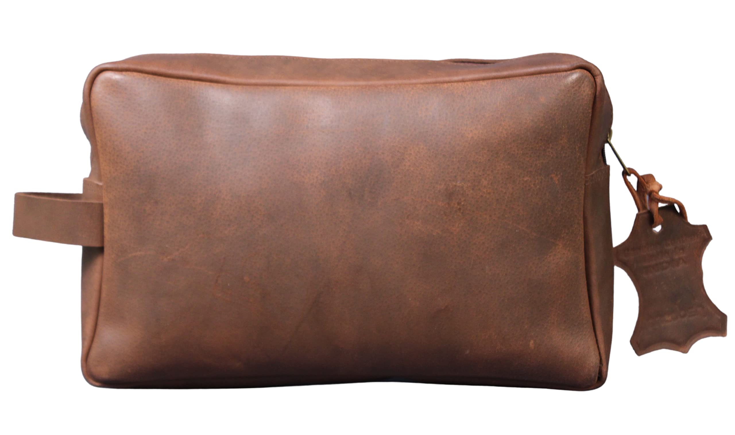 Premium Genuine Leather Toiletry Bag for Men & Women - Waterproof Travel Cosmetic Case & Organizer - Ideal for Gym, Business Trips, and Vacation Essentials
