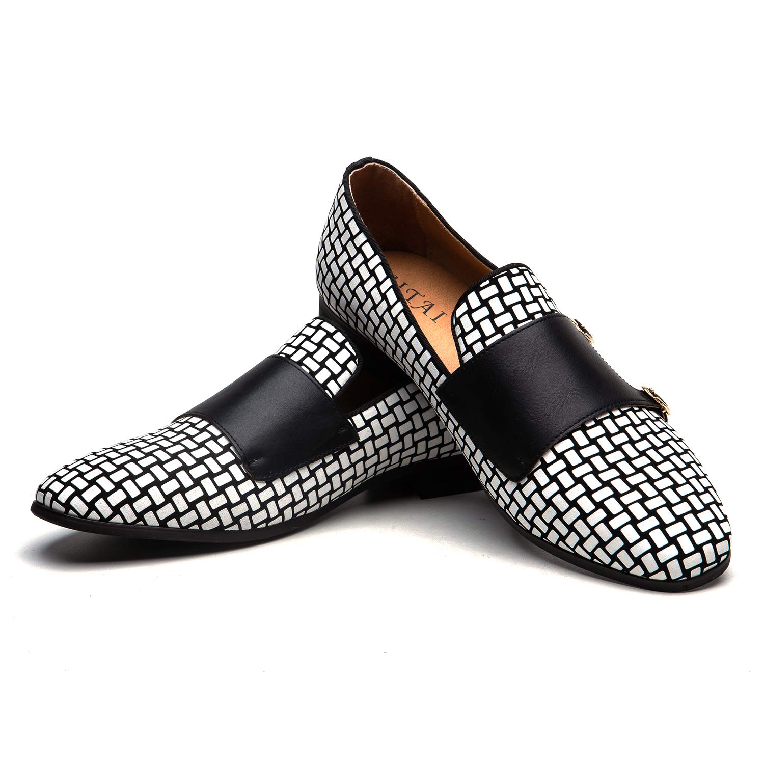 JITAI Luxury Men's Leather Loafers - Black Casual Dress Shoes for Men | Comfortable Slip-On Business & Formal Shoes | Perfect for Office, Wedding & Daily Wear