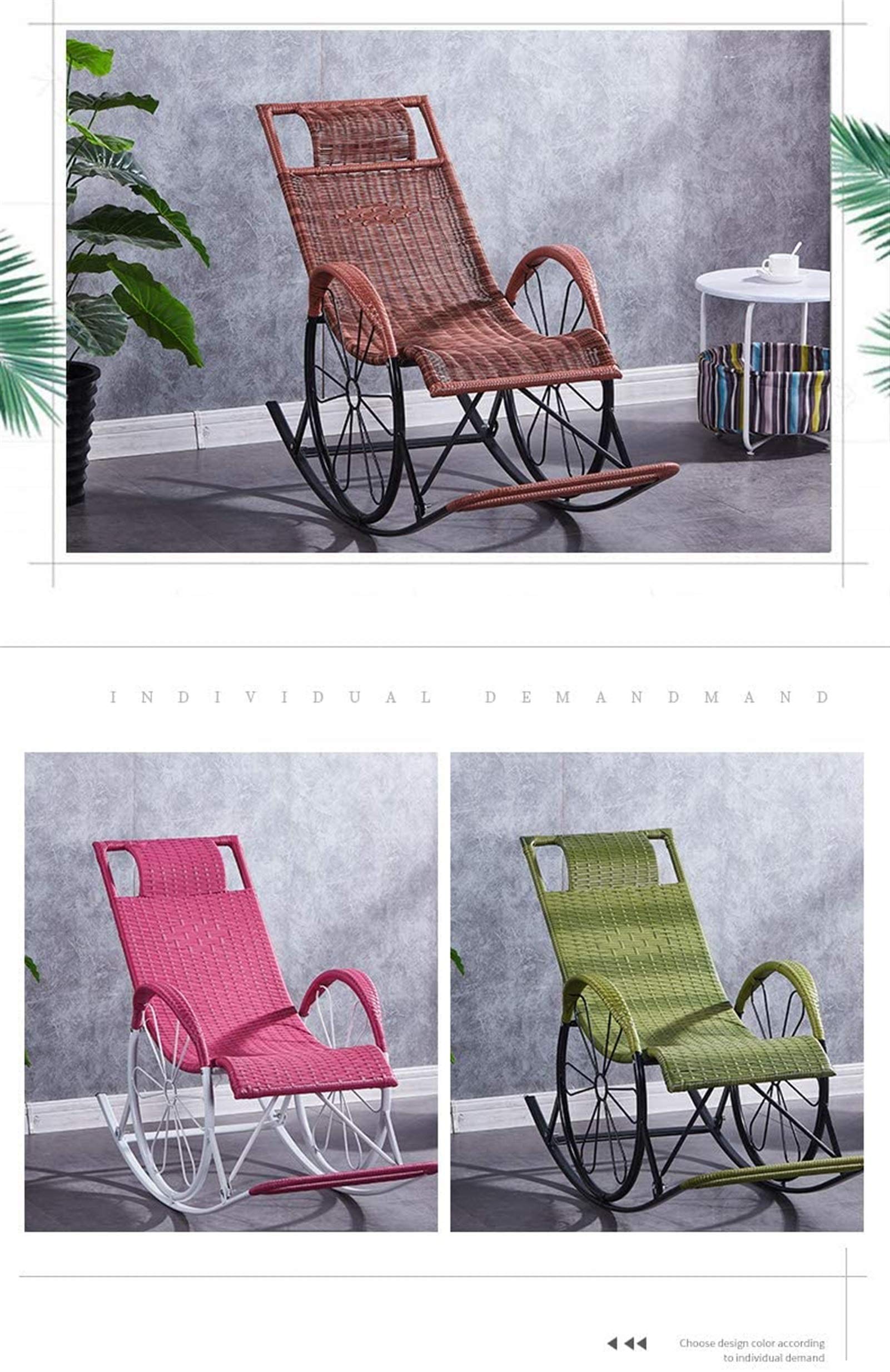Lightweight Rocking Sun Lounger Chair with Footrest & Headrest - Portable Reclining Outdoor Chair for Garden, Patio, Lawn, Deck & Beach - Perfect for Sunbathing, Relaxing & Poolside Lounging