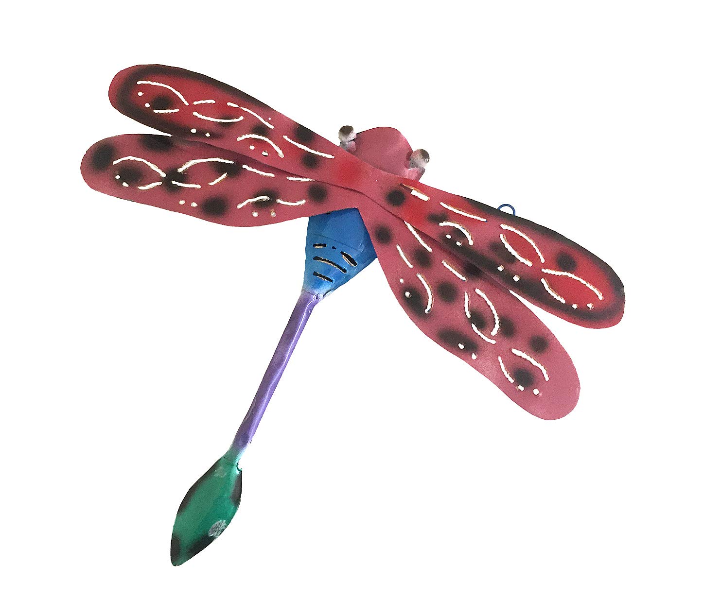 OMA Hand-Painted Metal Dragonfly Wall Art - Large Multi-Color Decorative Wall Hanging for Living Room, Bedroom & Outdoor Garden Decor