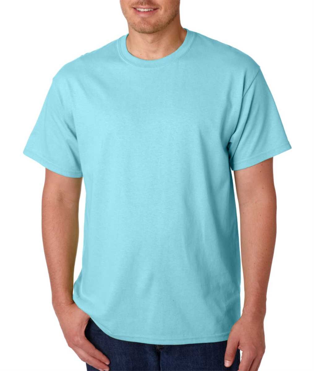 Gildan Men's 5.3 Oz Heavy Cotton T-Shirt (G500) - Sky Blue - Comfortable Crew Neck Tee for Casual Wear, Workout & Everyday Use