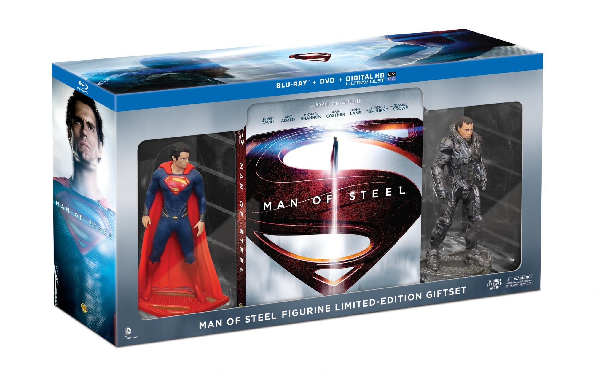 Man of Steel Limited Edition Collectible Figurine Gift Set (Blu-ray + DVD + Digital HD) - Perfect for DC Fans, Movie Collectors & Home Theater Display