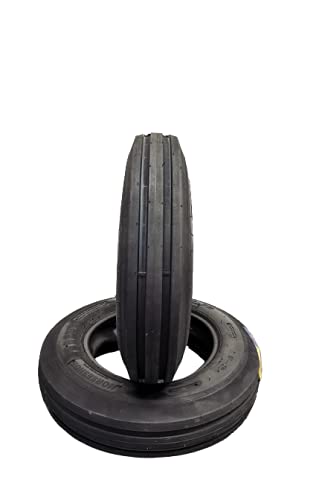 6.00-16 10-Ply F2 3-Rib Super Duty AG Farm Tractor Tires (Set of 2 Tires + 2 Tubes) - Heavy Duty Horseshoe Tread for Agricultural Use - 6.00x16 60016 Black Sidewall Tires - Perfect for Tractors, Implements & Farm Equipment
