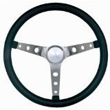 Classic Nostalgic 15-Inch Black Steering Wheel - Perfect for Vintage Car Restoration, Racing Simulators & Gaming Setups