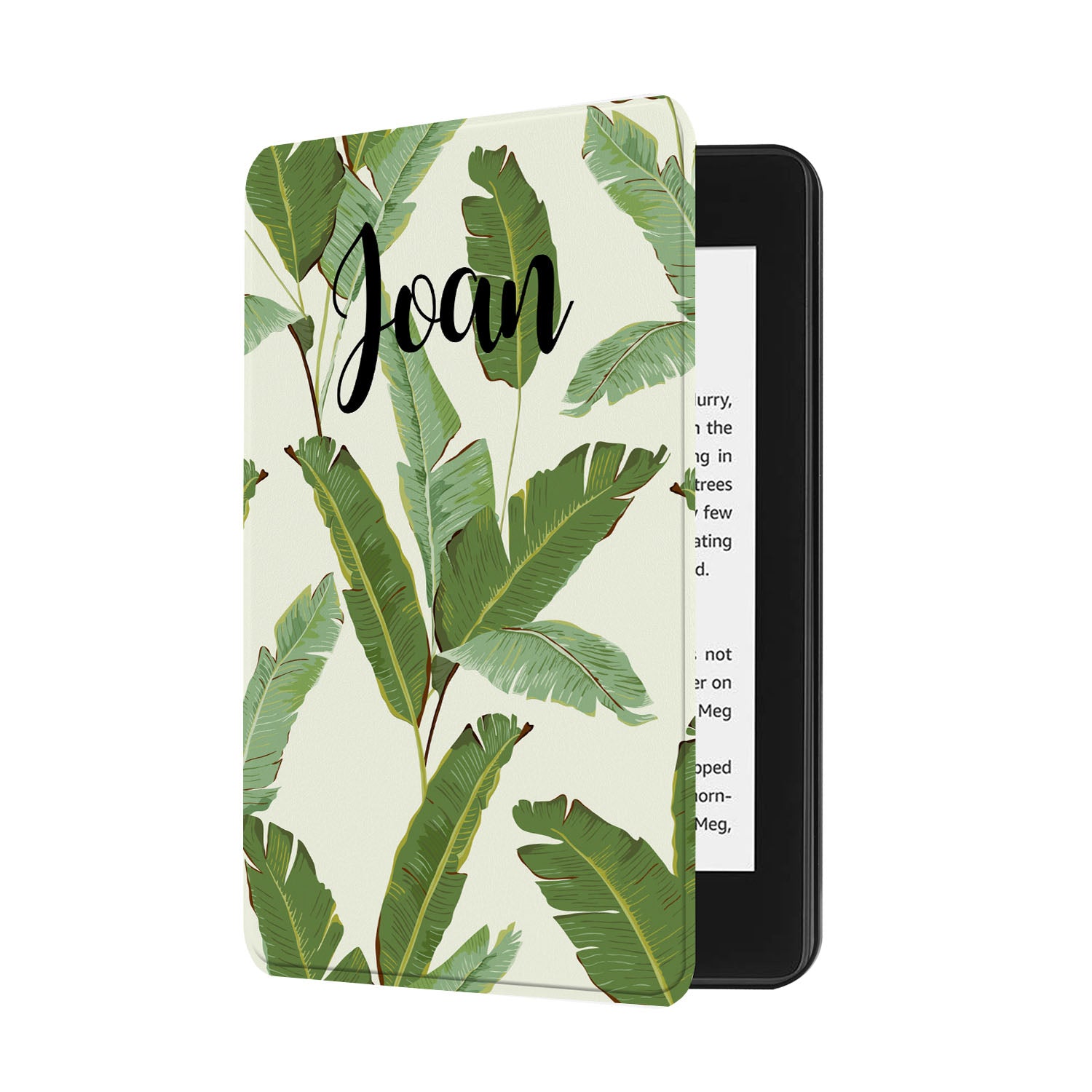 Premium Kindle Case with Green Leaves Design - Waterproof & Shockproof Cover for Kindle Paperwhite, Oasis, Voyage - Perfect for Reading Outdoors, Travel, and Daily Commute