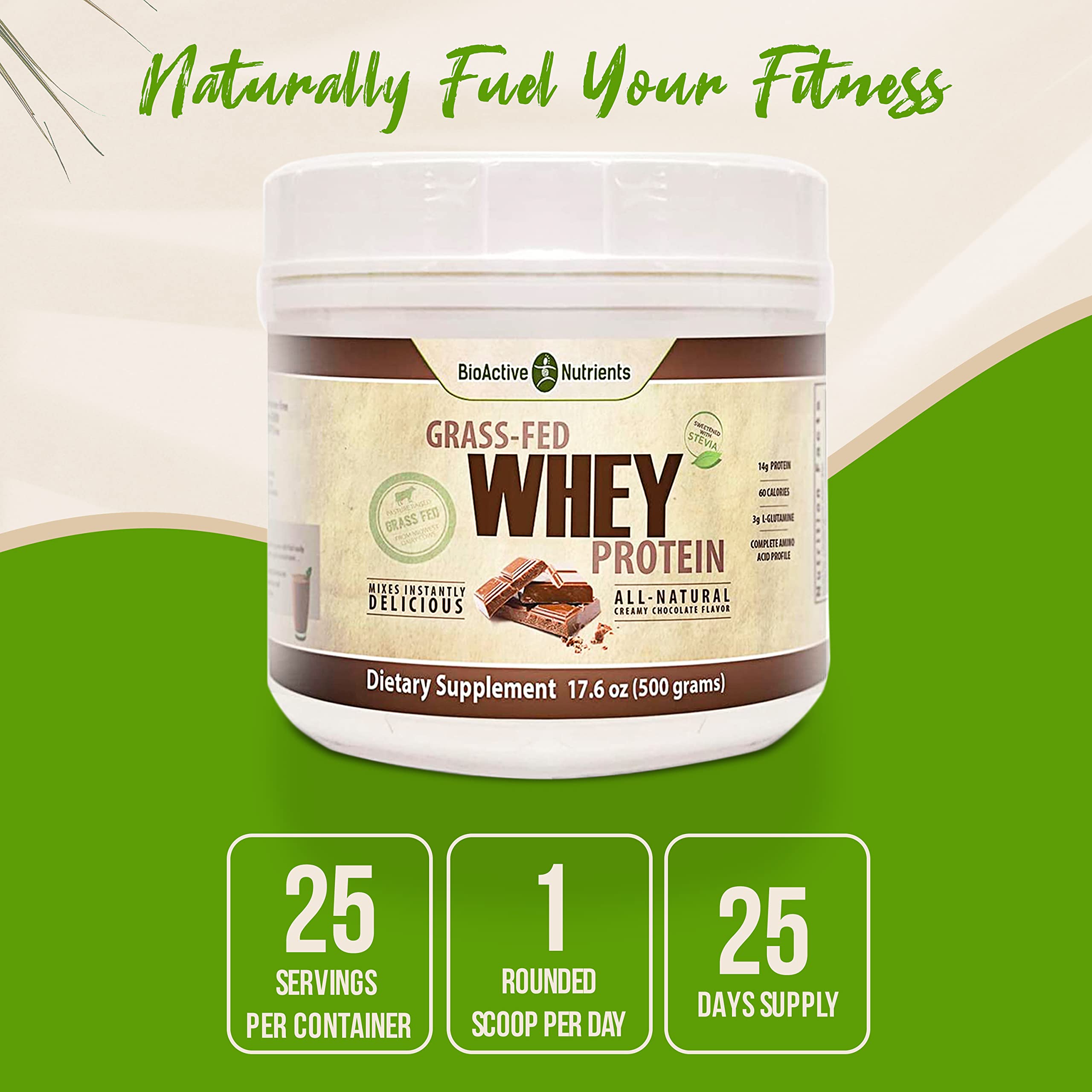 Grass Fed Whey Protein Powder - Creamy Chocolate Milkshake Flavor | Undenatured, Non-GMO, Soy & Gluten Free | 14g Protein with Amino Acids & Glutamine | Keto Friendly (25 Servings) - Perfect for Post-Workout Recovery & Muscle Building