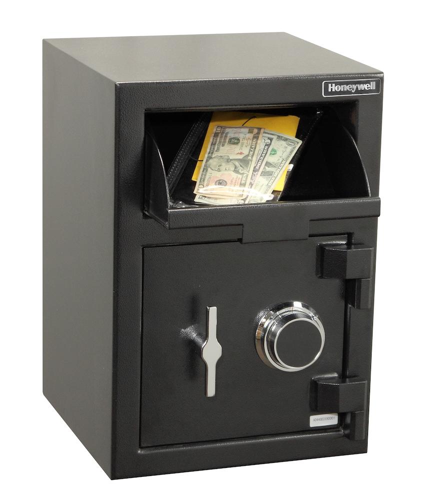 Honeywell 5910 Front Load Depository Safe with Combination Lock - Secure Cash & Valuables for Home, Office & Retail Use