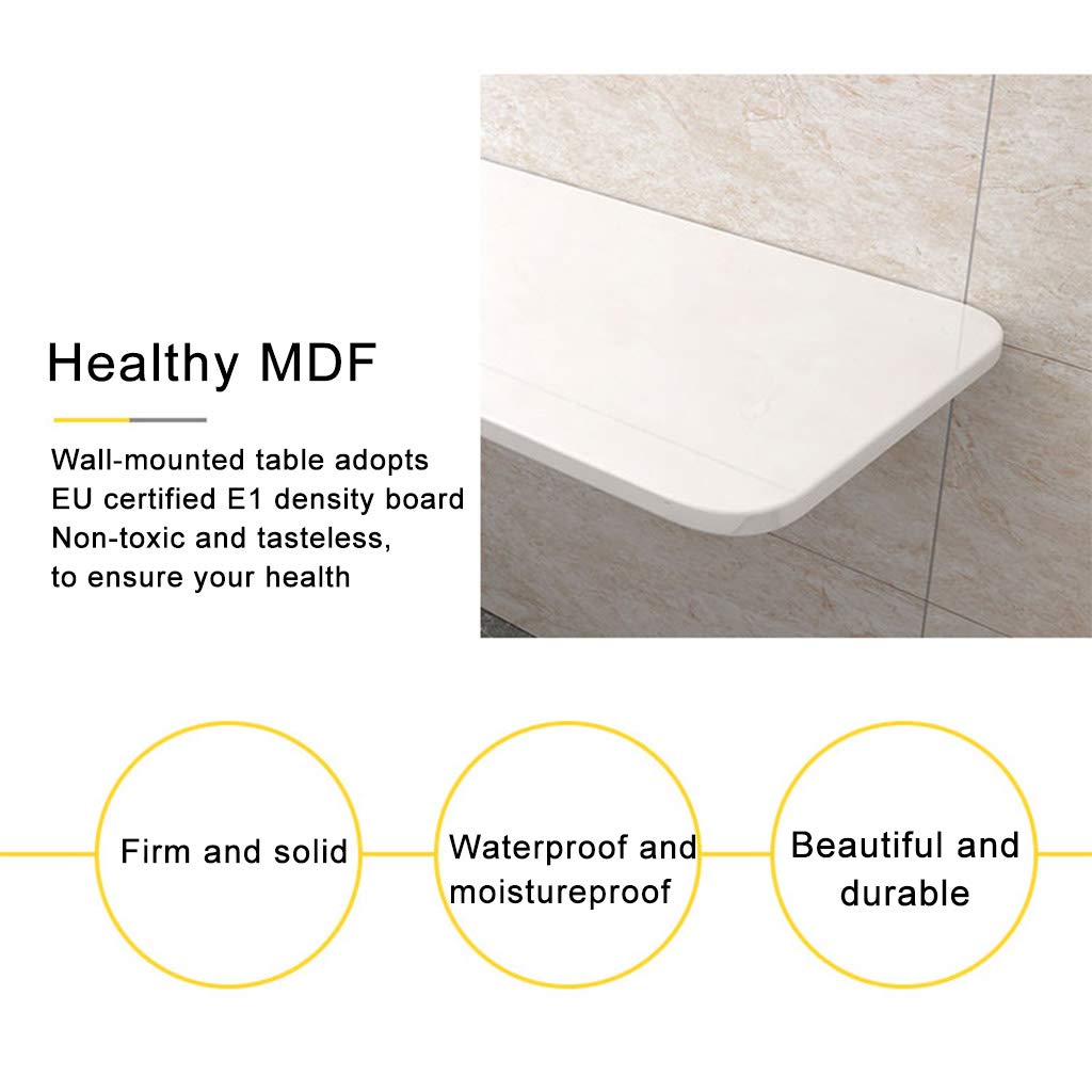 QIMO Folding Wall-Mounted Drop-Leaf Table - Heavy Duty Space Saving Kitchen Dining Desk | Wall Mounted Computer Workstation & Breakfast Nook Table for Small Apartments, Dorms & Tiny Homes