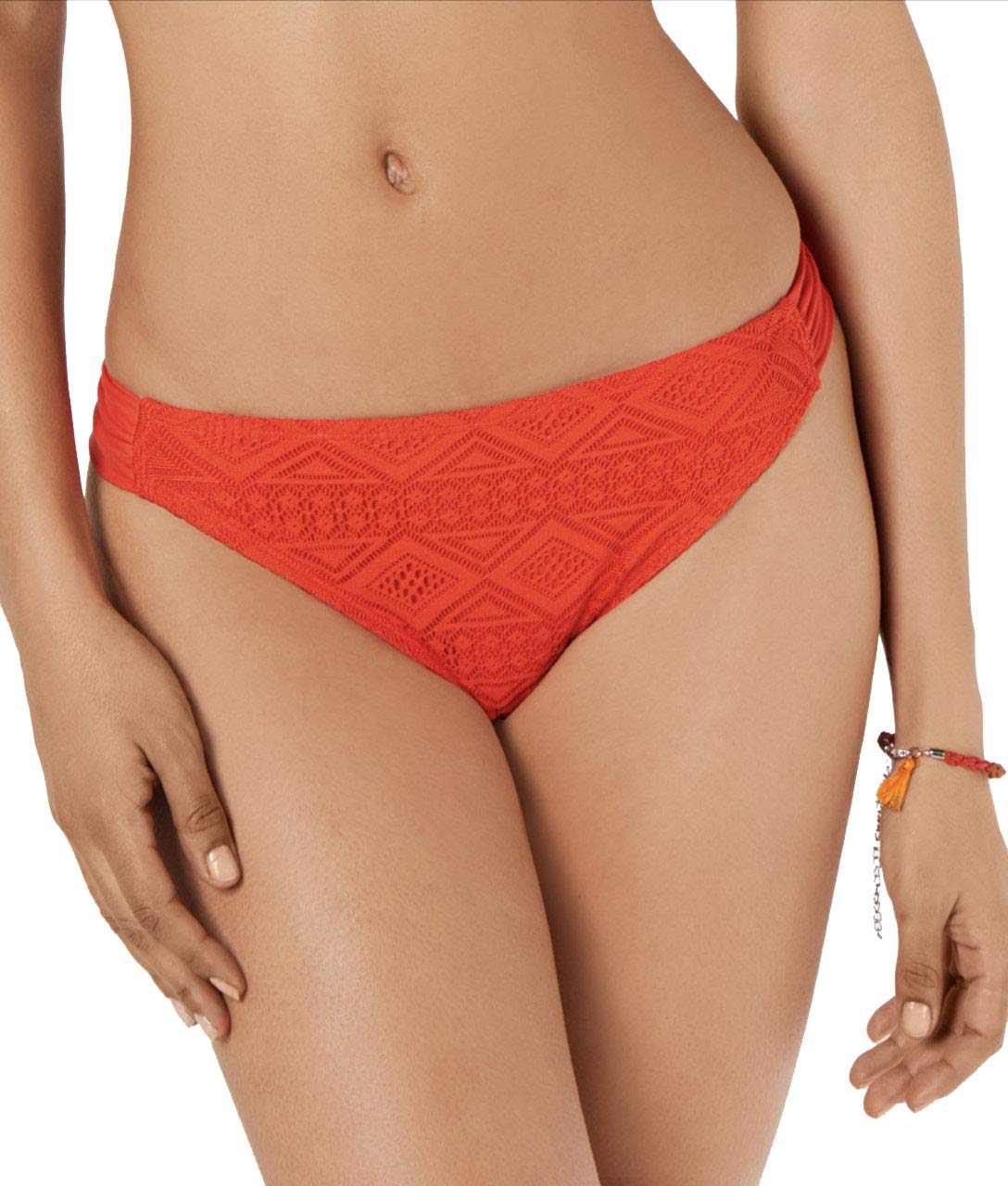 Juniors Black Little Wild One Crochet Strappy Bikini Swimsuit - Red, Medium - Perfect for Beach Vacations, Pool Parties & Summer Getaways