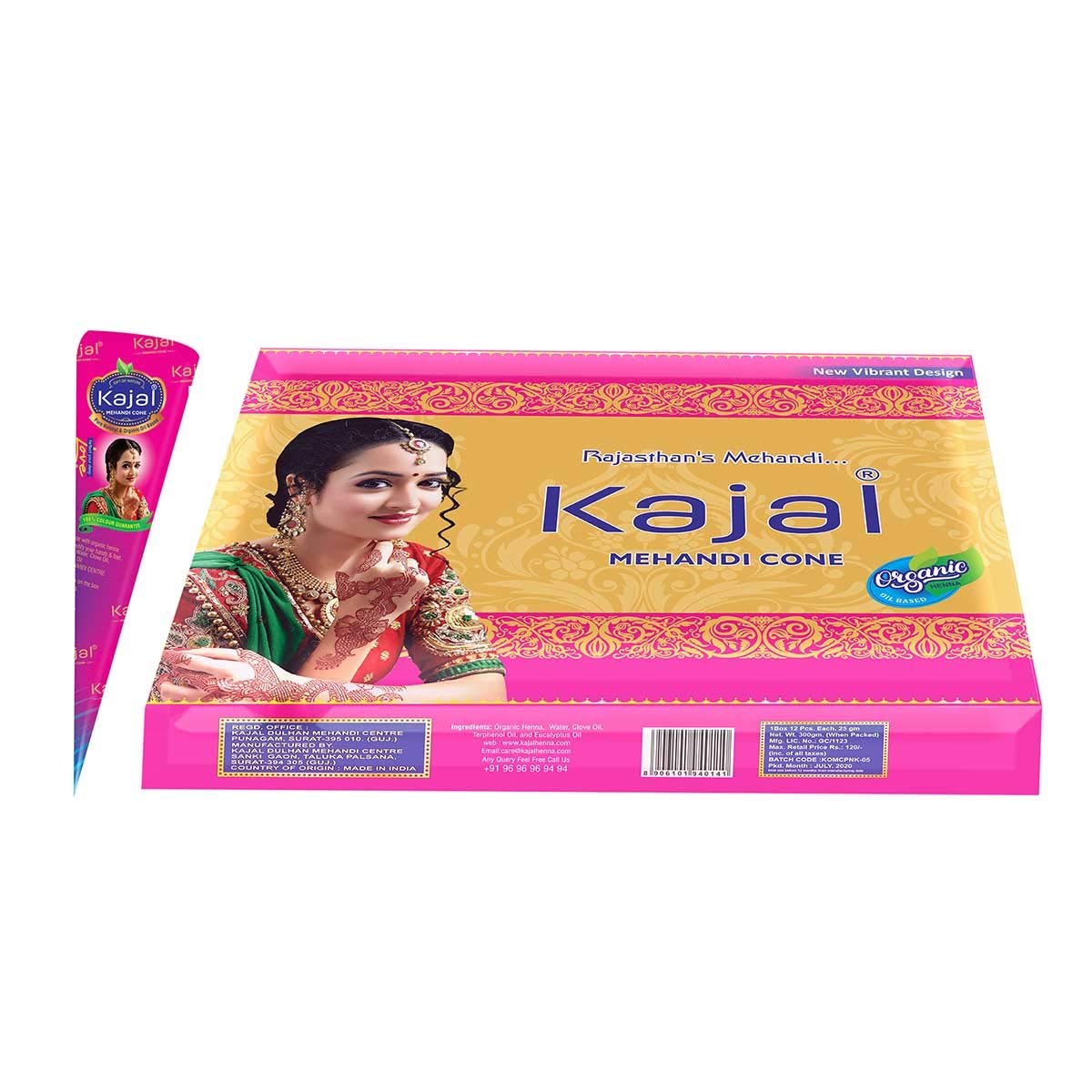 Organic Kajal Temporary Tattoos - All Natural Body Art Stickers (12 Pack) | Safe, Non-Toxic & Easy to Apply | Perfect for Festivals, Parties & Costume Events