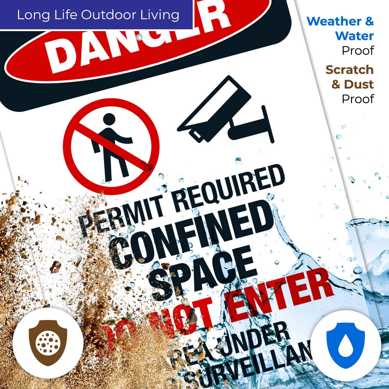 Danger Sign - OSHA Approved 'Permit Required Confined Space Do Not Enter' Warning Sign | 18x24 Inches | Rust-Free .063 Aluminum | Fade Resistant for Indoor & Outdoor Use | Made in USA | Ideal for Construction Sites, Warehouses & Industrial Safety Areas