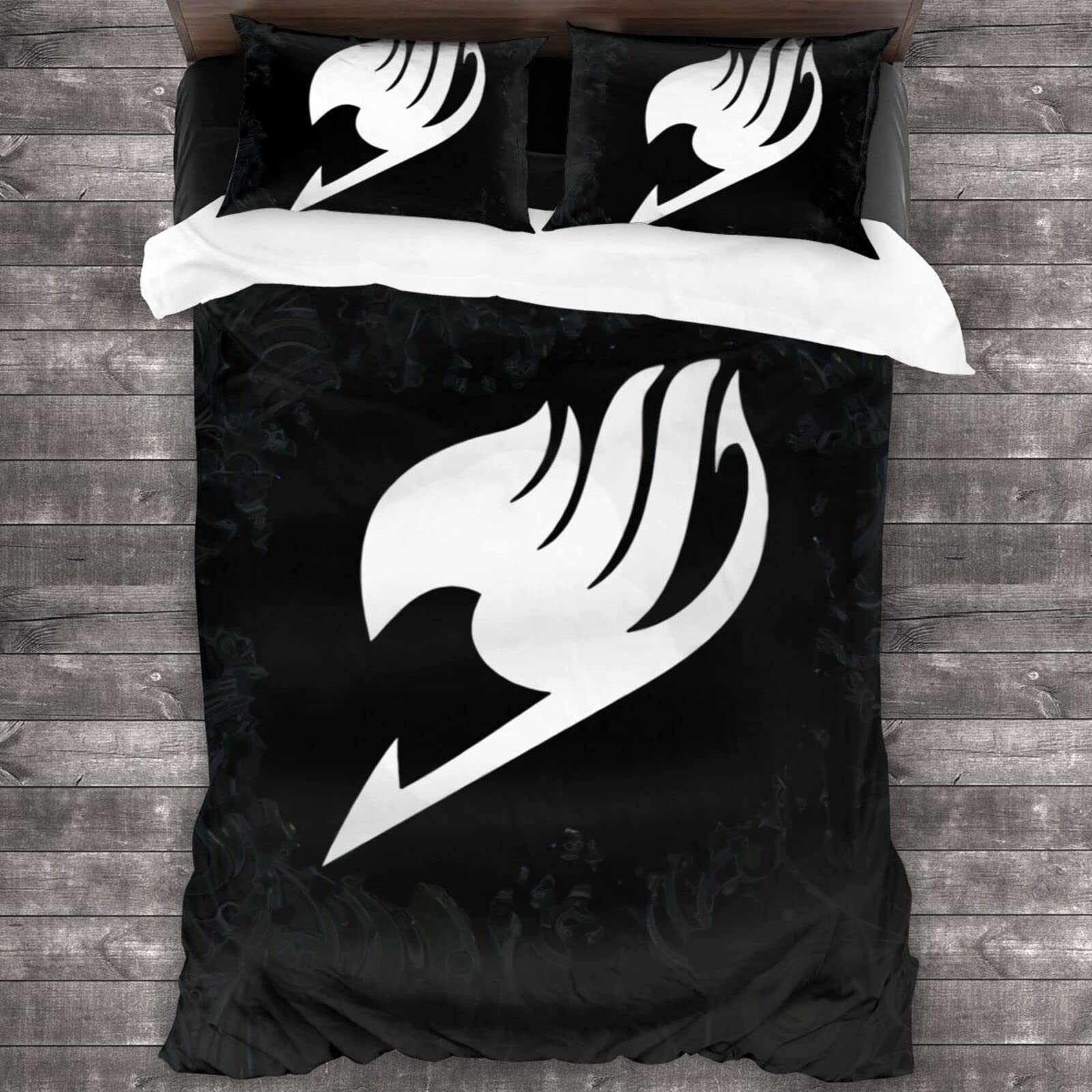 Fairy Tail Anime Bedding Set Full Size - 3 Piece Comforter Cover & Pillowcases for Kids, Boys & Girls - Soft & Durable Bedroom Decor - Perfect for Anime Fans' Rooms, Sleepovers & Themed Bedrooms
