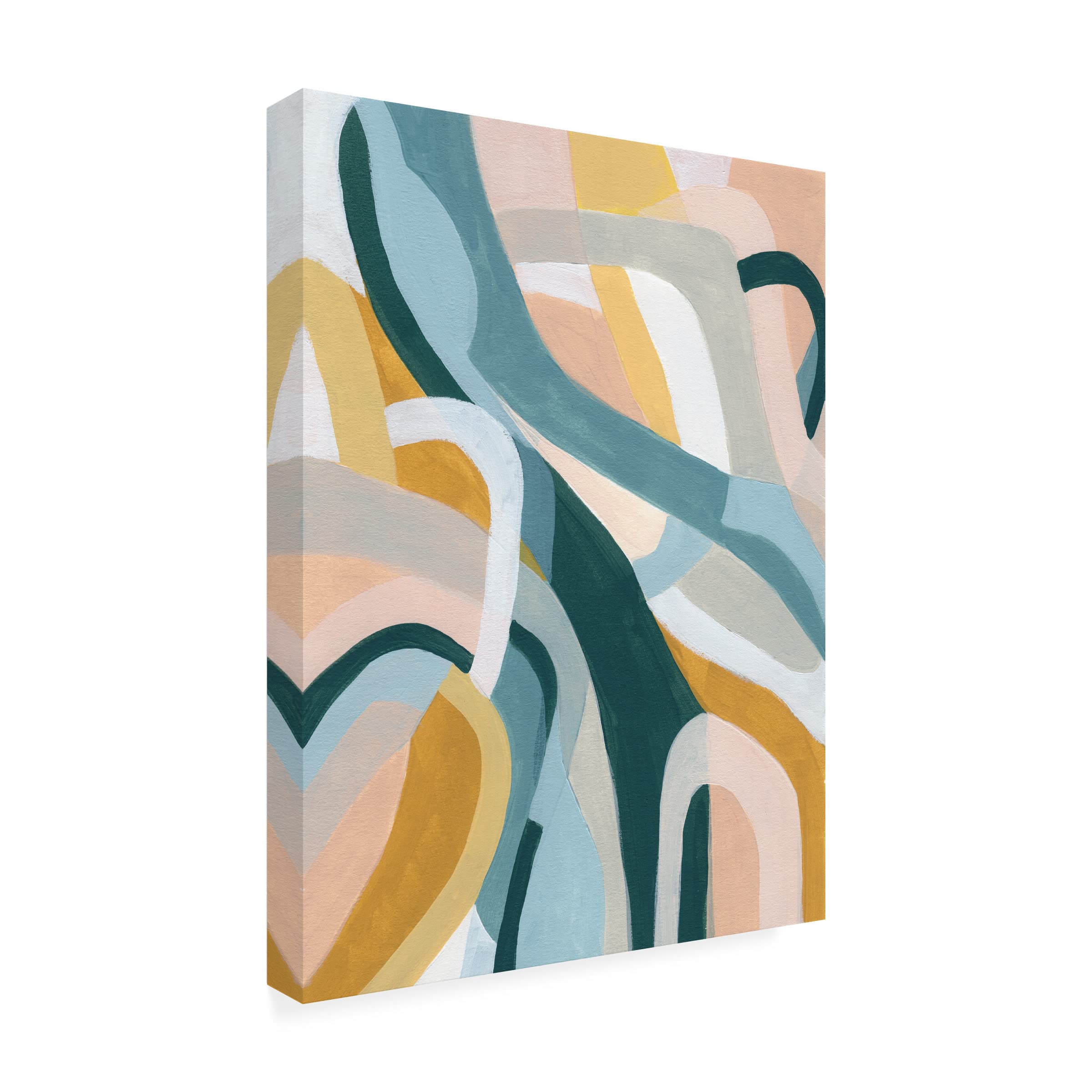 Trademark Fine Art 'Pastel Puzzle II' Canvas Wall Art by June Erica Vess - Modern Abstract Painting for Living Room, Bedroom & Office Decor