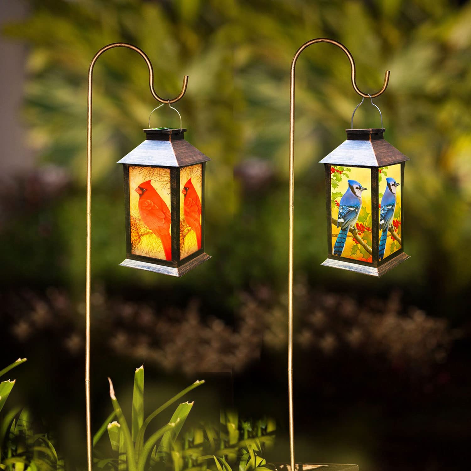Solar Powered Outdoor Hanging Lantern - Waterproof LED Garden Lights for Patio, Porch, Tabletop Decoration | Blue Jay Design PVC Solar Lantern (1 Pack) - Perfect for Backyard Parties, Camping & Evening Ambiance
