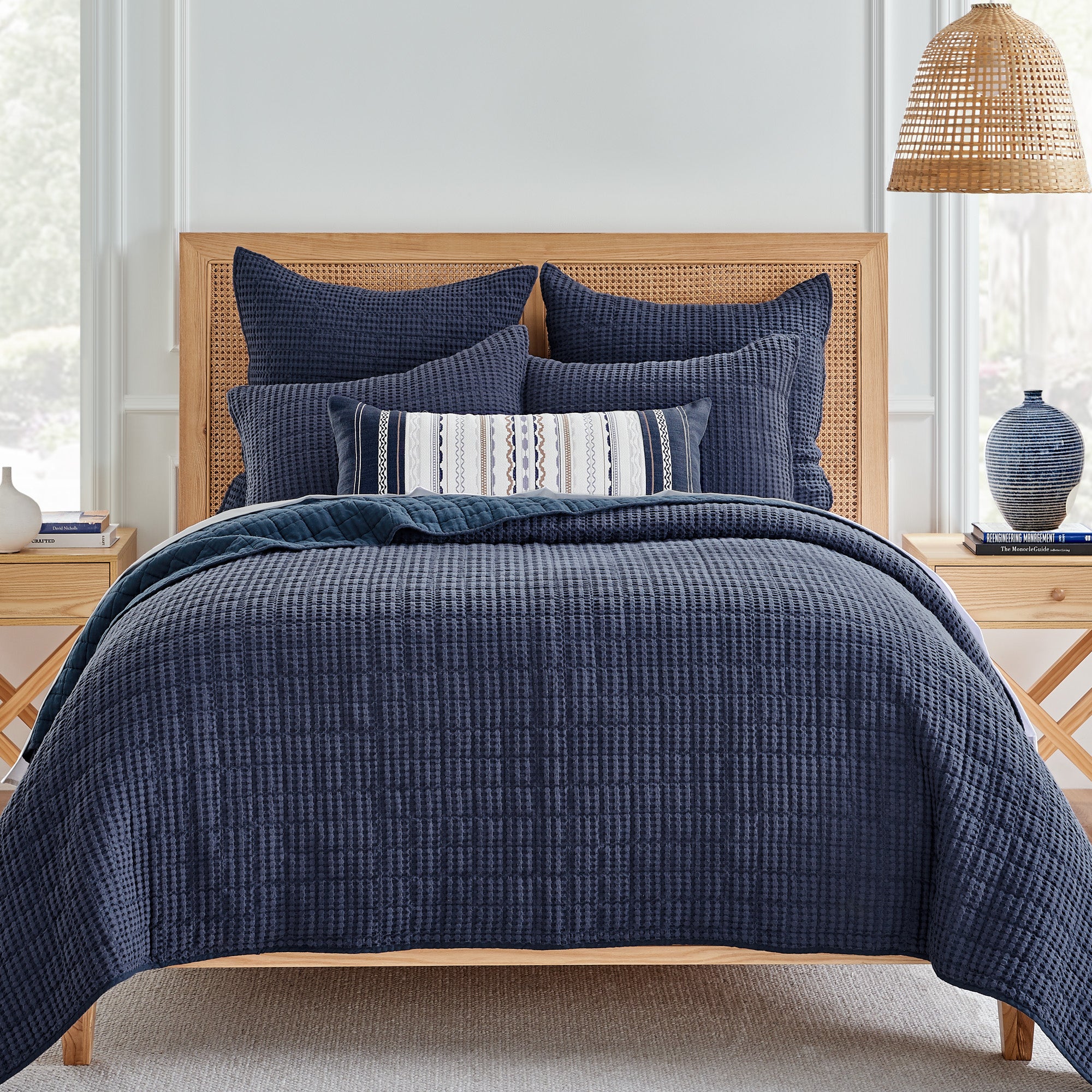 Luxury Mills Waffle Quilt Set - Ultra Soft Bedding Collection for Queen/King Size Beds - Perfect for Cozy Bedrooms, Guest Rooms & Hotel Stays