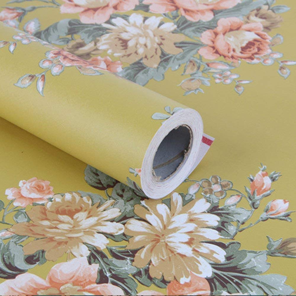 Self-Adhesive Floral Vinyl Shelf Liner - 17.7