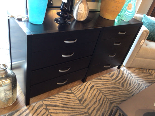 Vintage Black 8-Drawer Dresser - Solid Wood Bedroom Storage Furniture for Clothes, Linens & Accessories | Perfect for Home, Dorm, Apartment & Office Organization