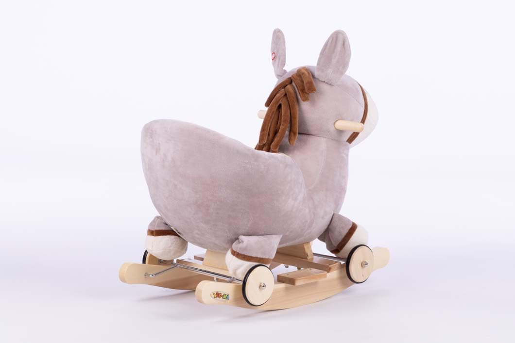 Best Baby Rocking Animal Toy - Soft Stuffed Donkey Rocking Horse for Kids Up to 25kg (1-3 Years), with Swing & Rolling Functions, Realistic Animal Sounds - Perfect for Nursery, Playroom & Toddler Gift