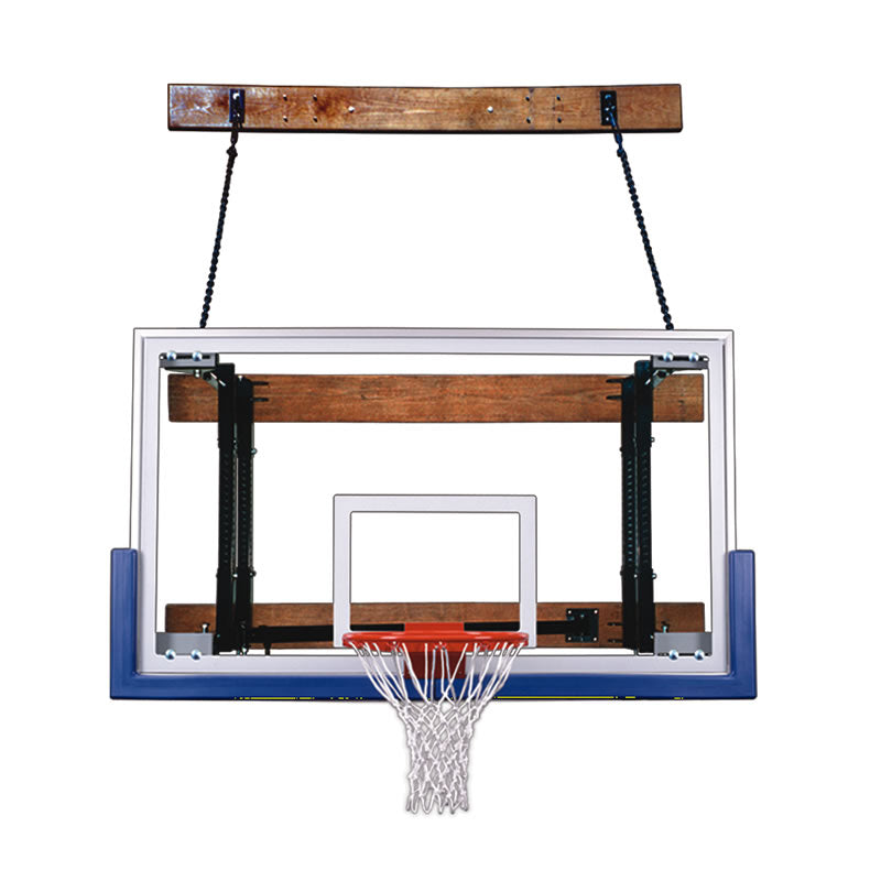 First Team FoldaMount68 Folding Wall Mount Basketball Hoop - Adjustable Height Backboard for Driveway, Gym & Outdoor Play