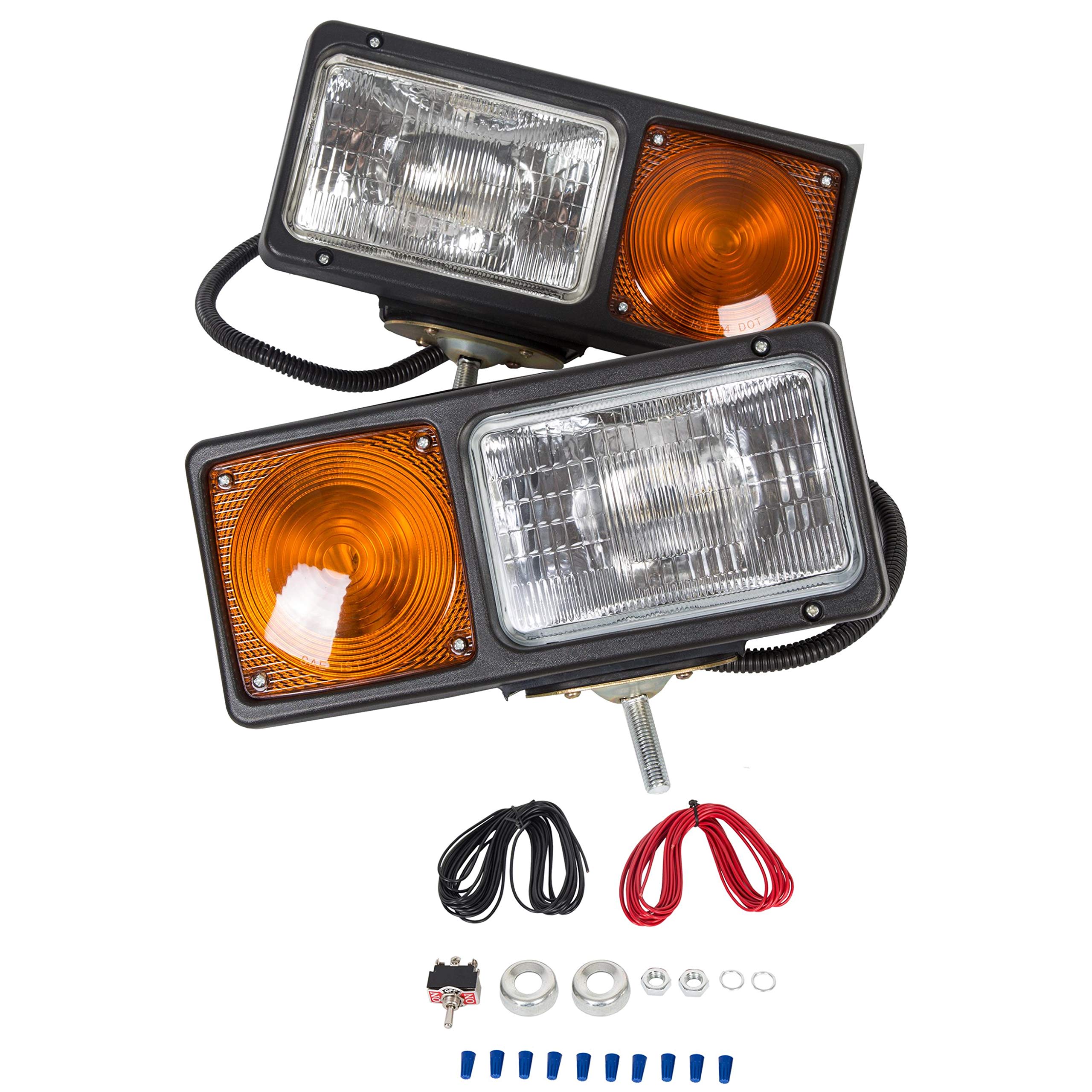 HECASA Universal Trunk Snowplow Lights - Clear Plastic Lens with Black Housing Replacement for 64261-4 | Compatible with Snow Plows, Winter Vehicles & Off-Road Trucks
