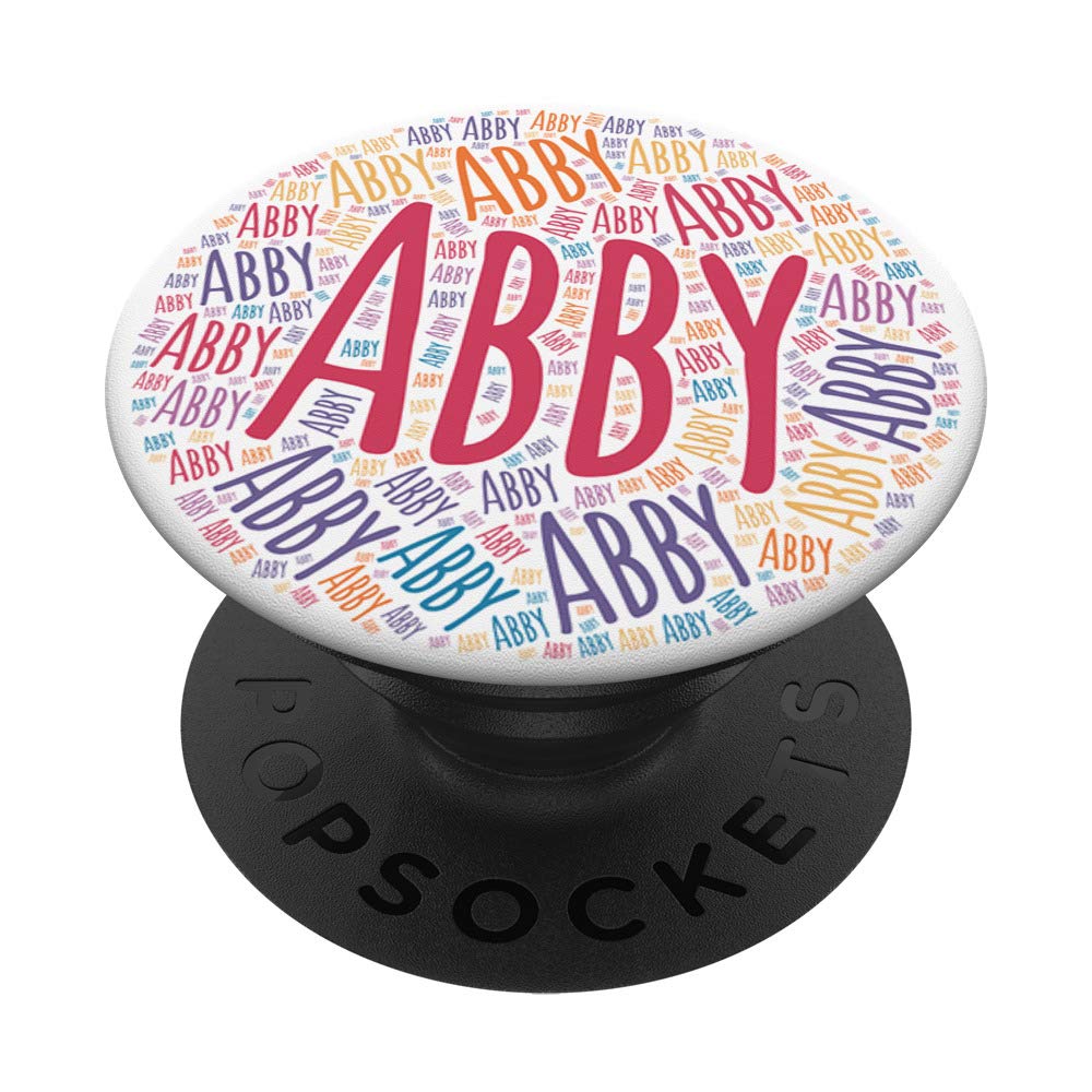 Personalized Name Word Art PopSockets PopGrip - Custom Swappable Phone & Tablet Grip with Abby Design | Perfect for Everyday Use, Travel, and Secure Phone Handling