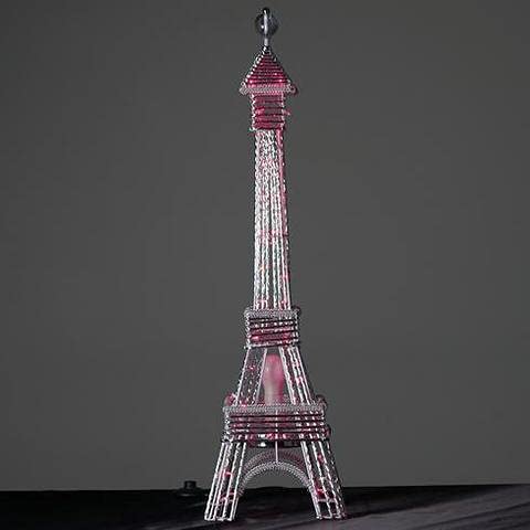 39 Inch Color Changing LED Metal Eiffel Tower Wedding Centerpiece - Silk Flower Decor for Romantic Events, Parties & Home Décor | Dimmable Lighting for Anniversary, Proposal & Special Occasions